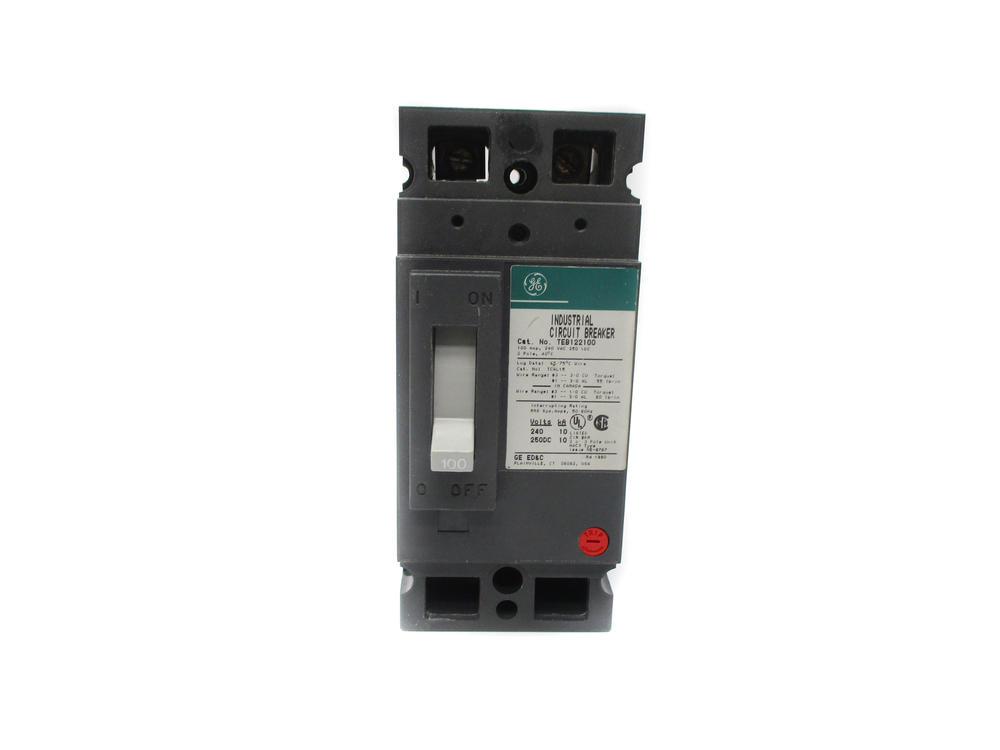 GENERAL ELECTRIC TEB122100 100A 240VAC NSNP
