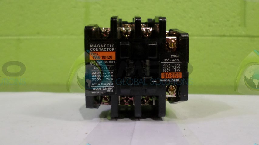 TOGAMI ELECTRIC PAK-18H20 MAGNETIC CONTACTOR *NEW NO BOX*