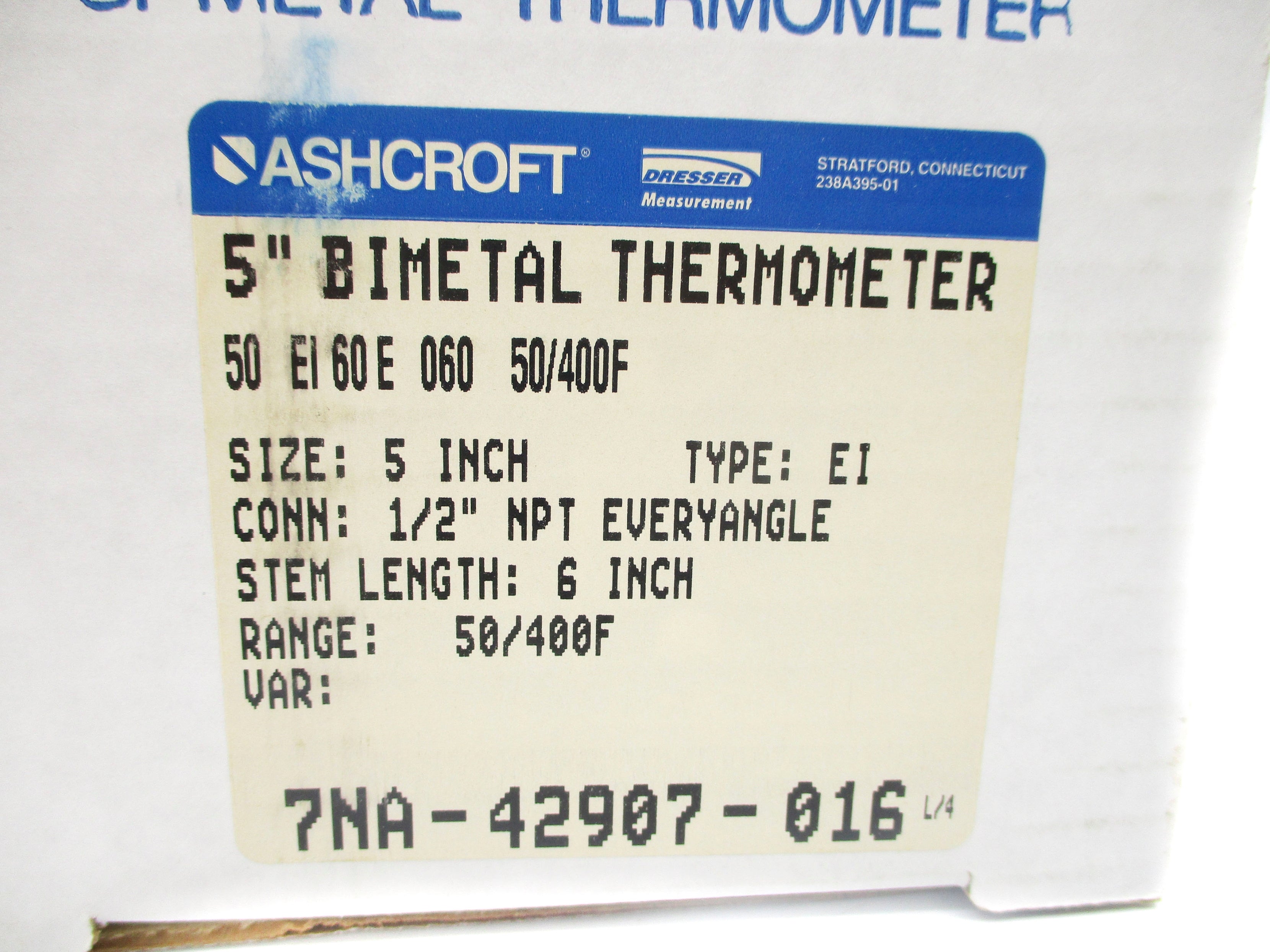 ASHCROFT 50EI60E060 50/400'F 5" NSMP