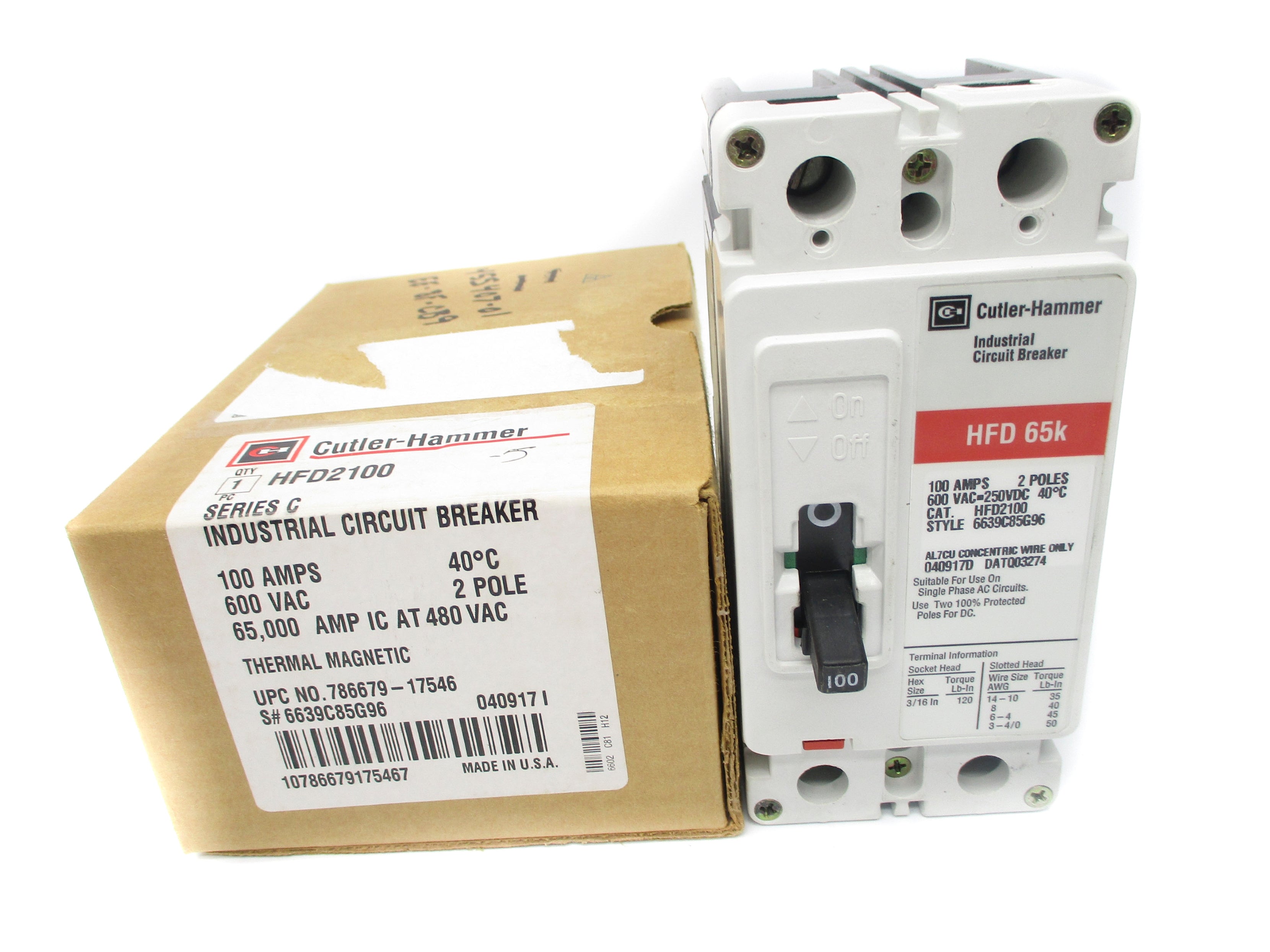 CUTLER HAMMER HFD2100 SER. C 100A 600VAC NSMP