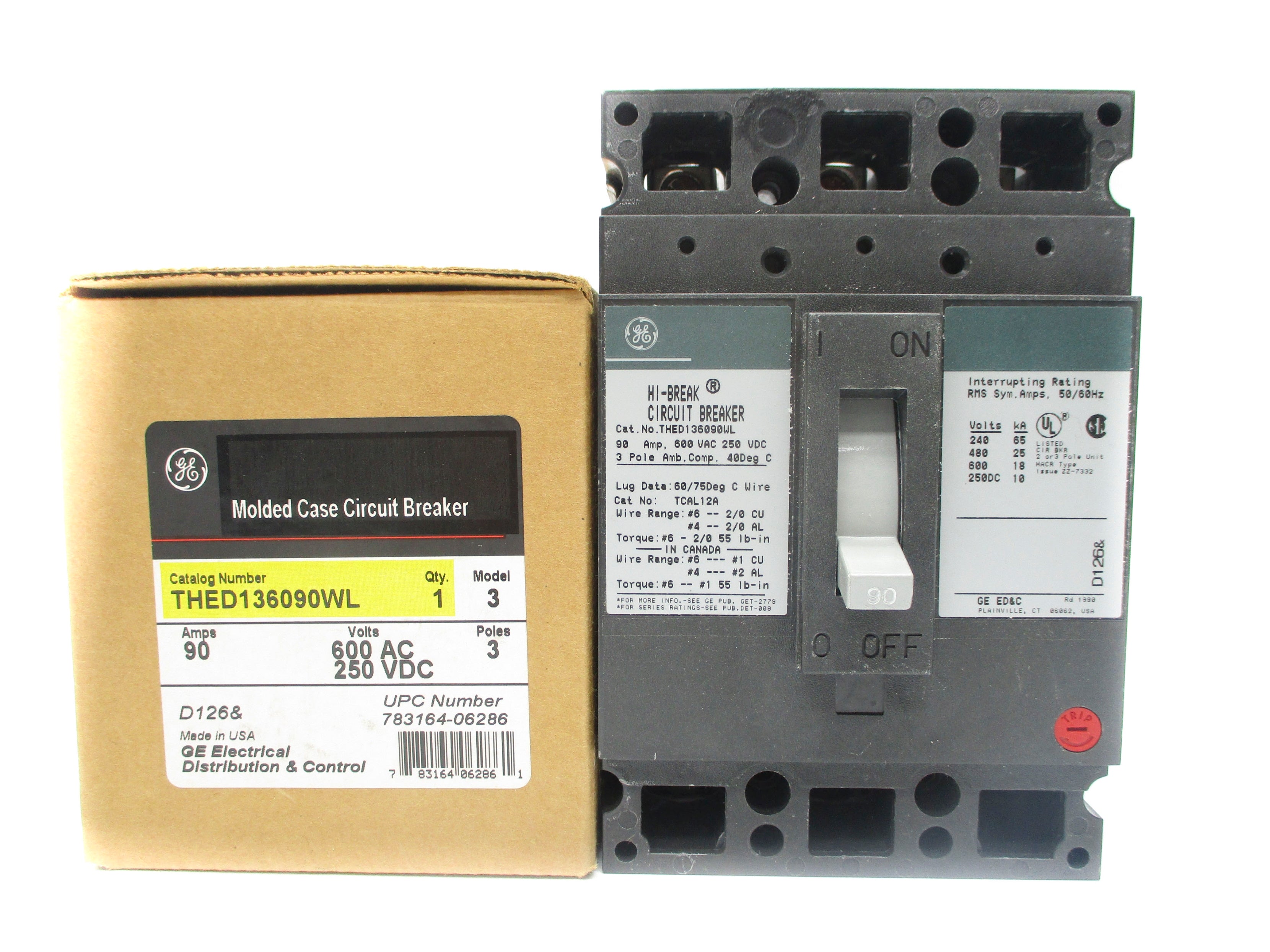 GENERAL ELECTRIC THED136090WL 90A 600VAC NSMP