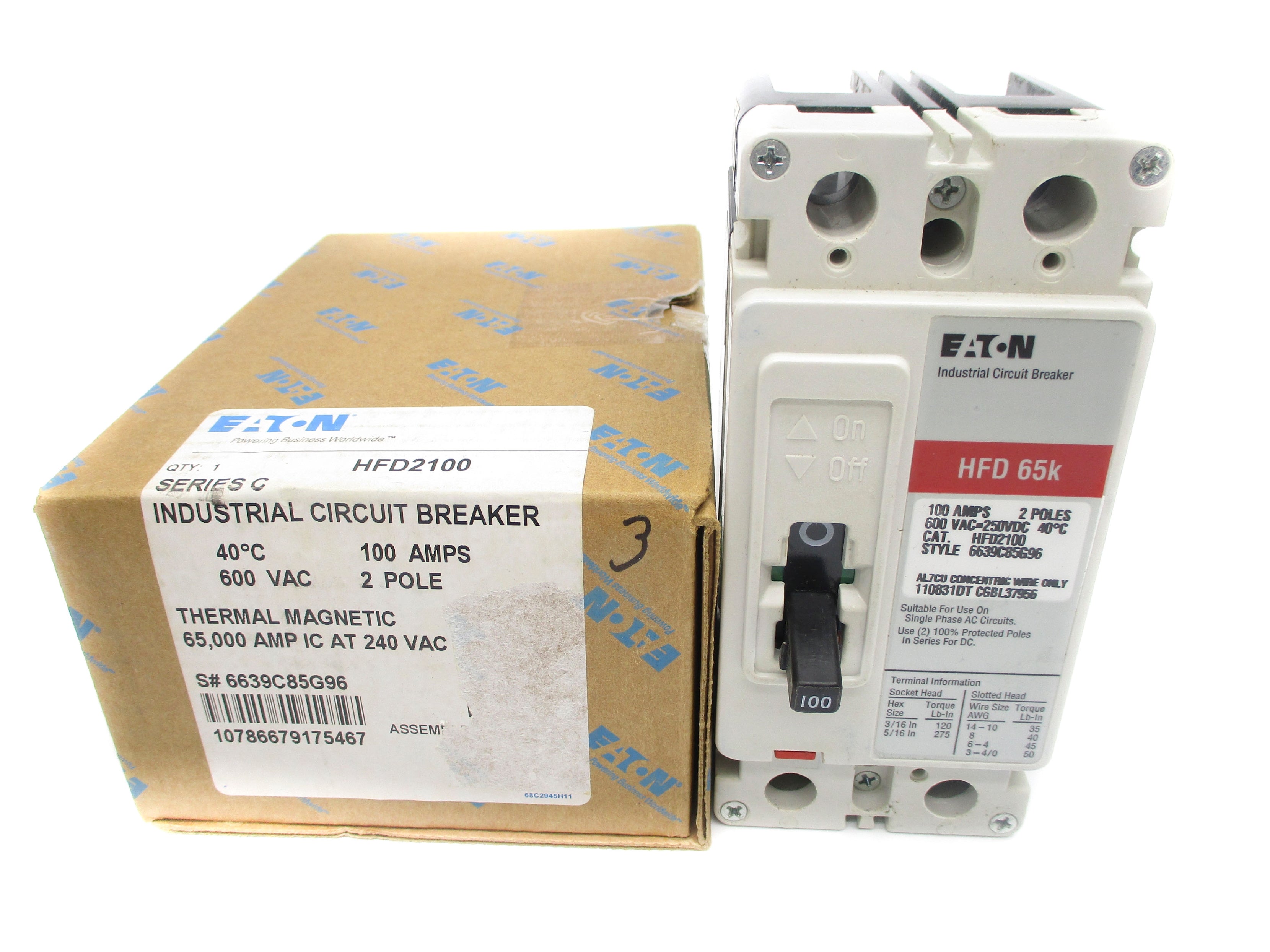 EATON HFD2100 SER. C 100A 600VAC NSMP