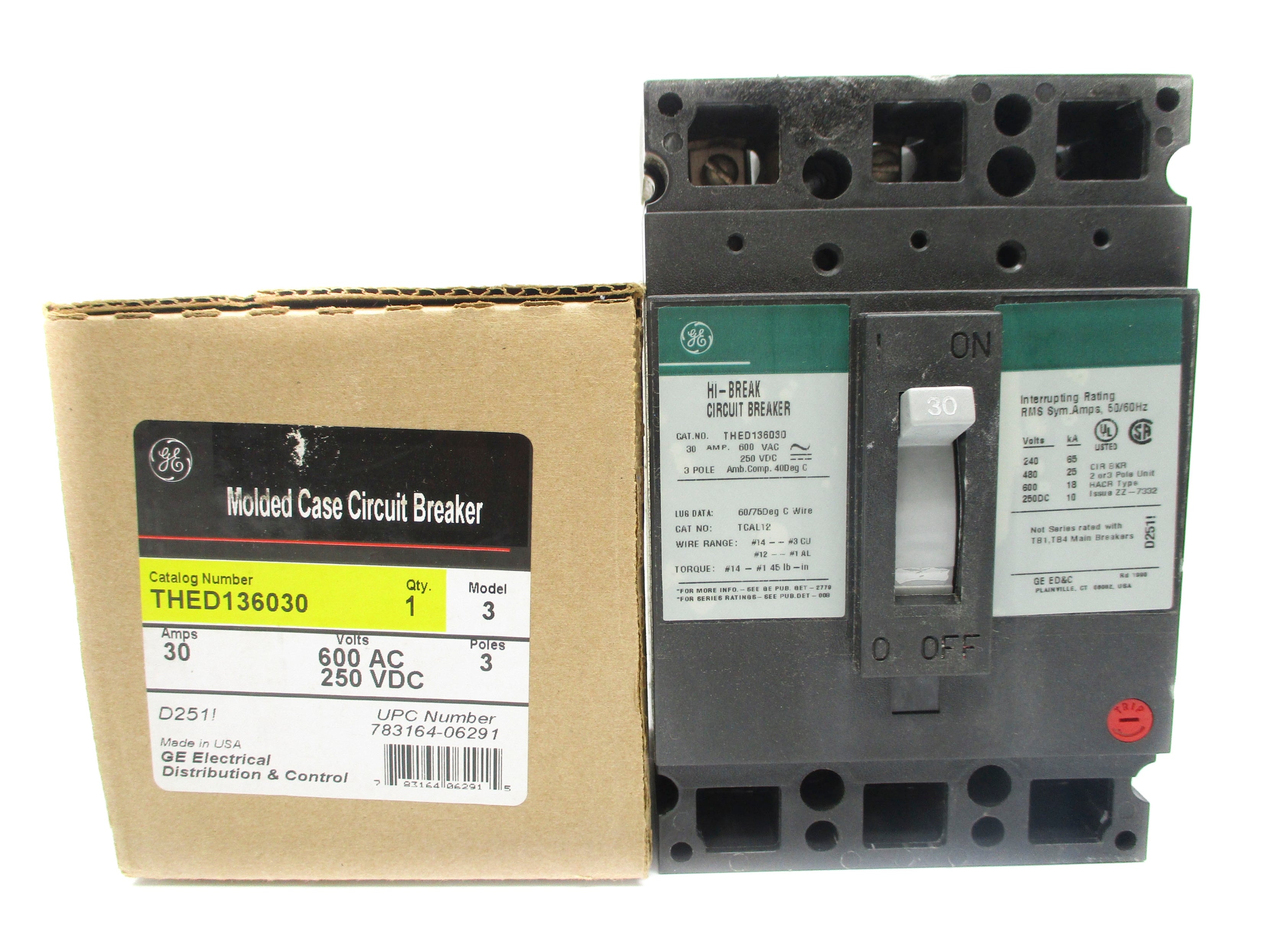 GENERAL ELECTRIC THED136030 600VAC 30A (GREEN) NSMP