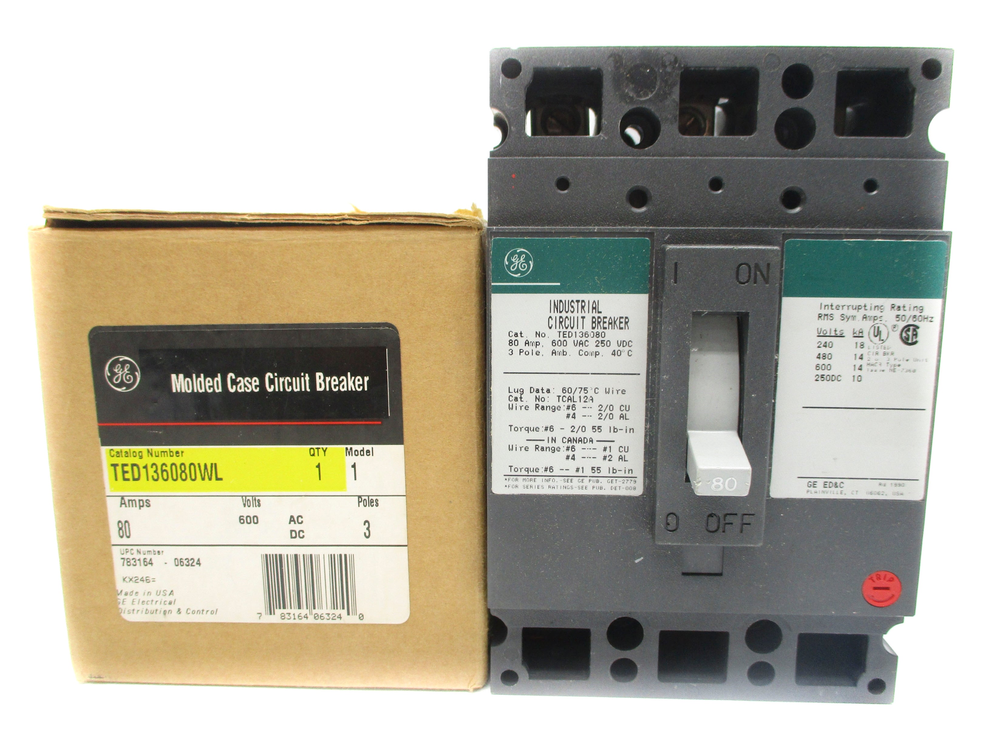 GENERAL ELECTRIC TED136080WL 80A (GREEN) NSMP