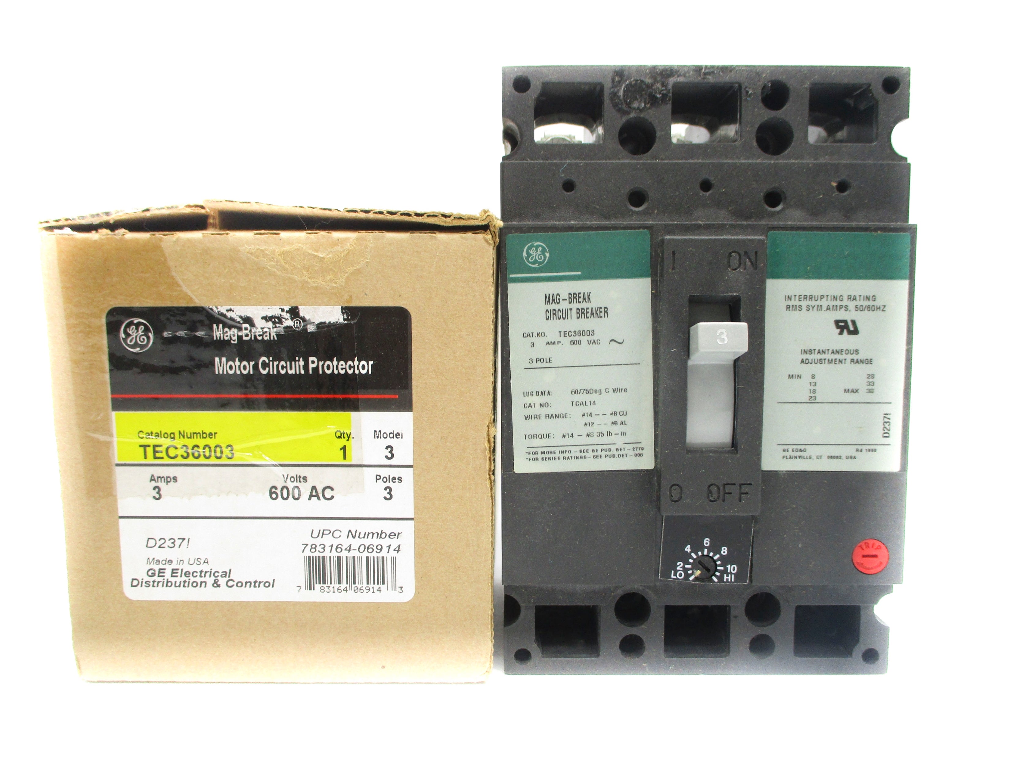 GENERAL ELECTRIC TEC36003 3A 600VAC (GREEN) NSMP