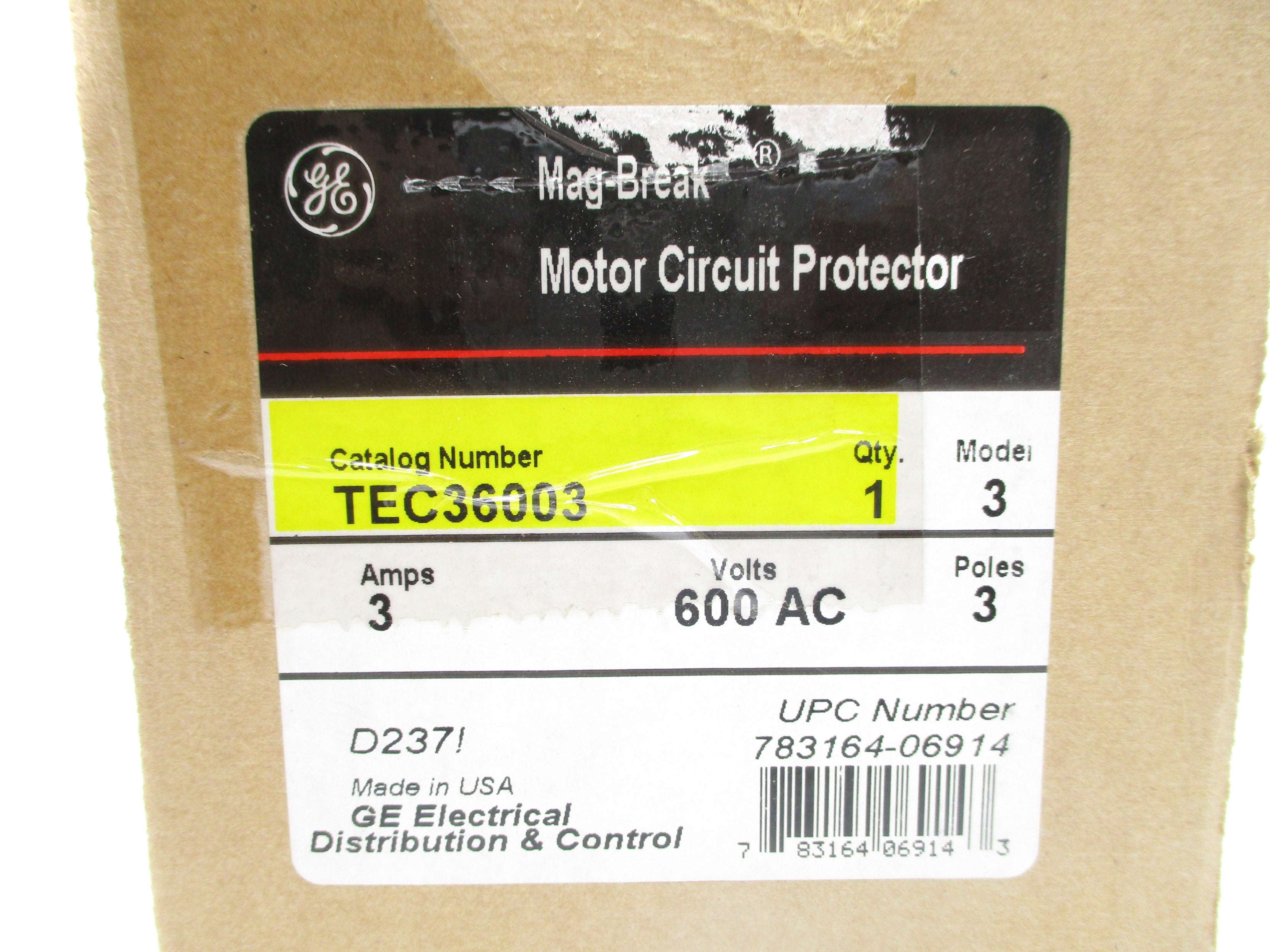 GENERAL ELECTRIC TEC36003 3A 600VAC (GREEN) NSMP