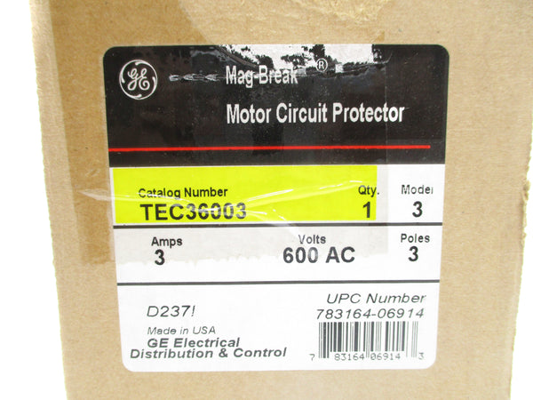 GENERAL ELECTRIC TEC36003 3A 600VAC (GREEN) NSMP