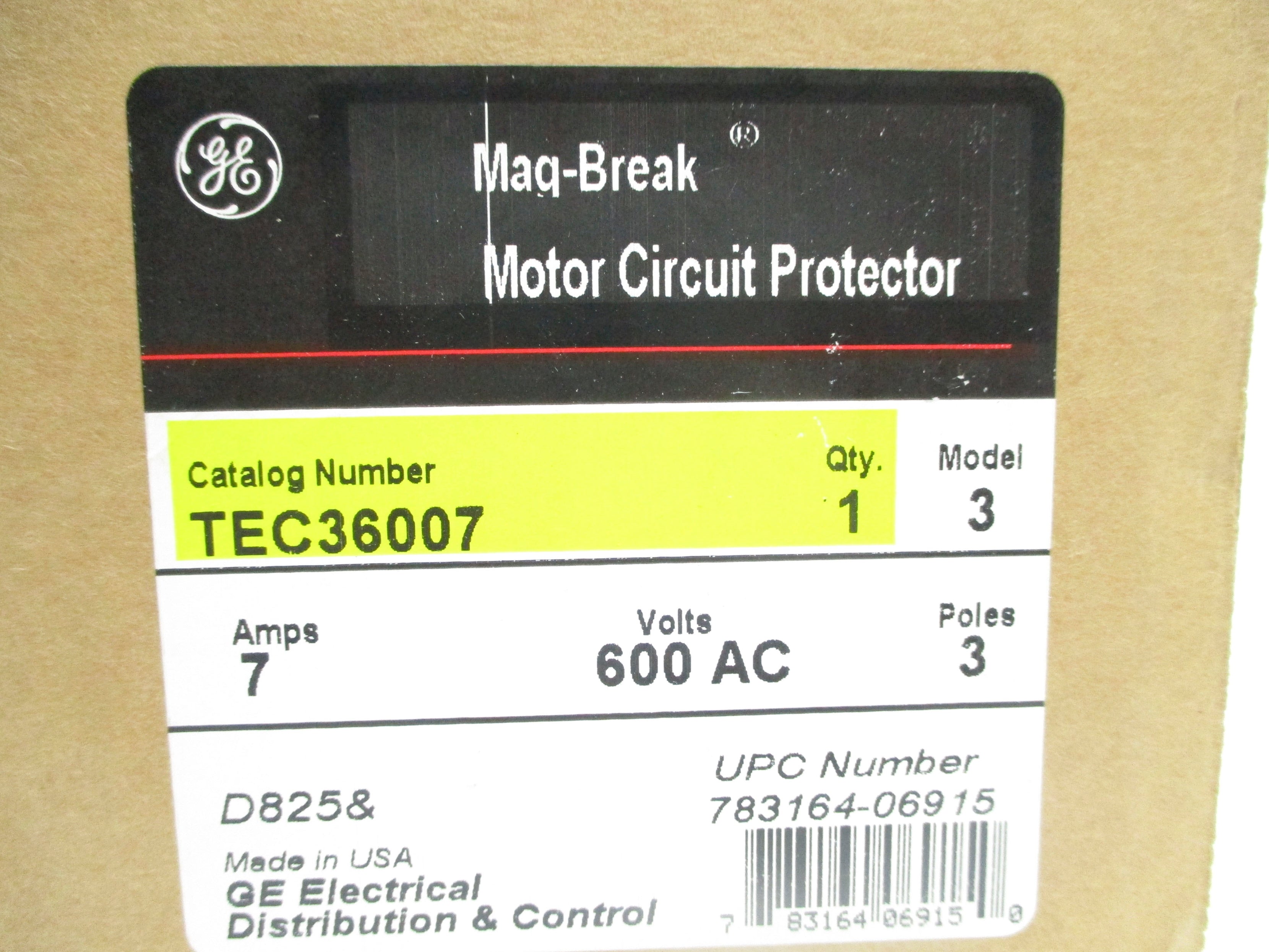 GENERAL ELECTRIC TEC36007 7A 600VAC NSMP