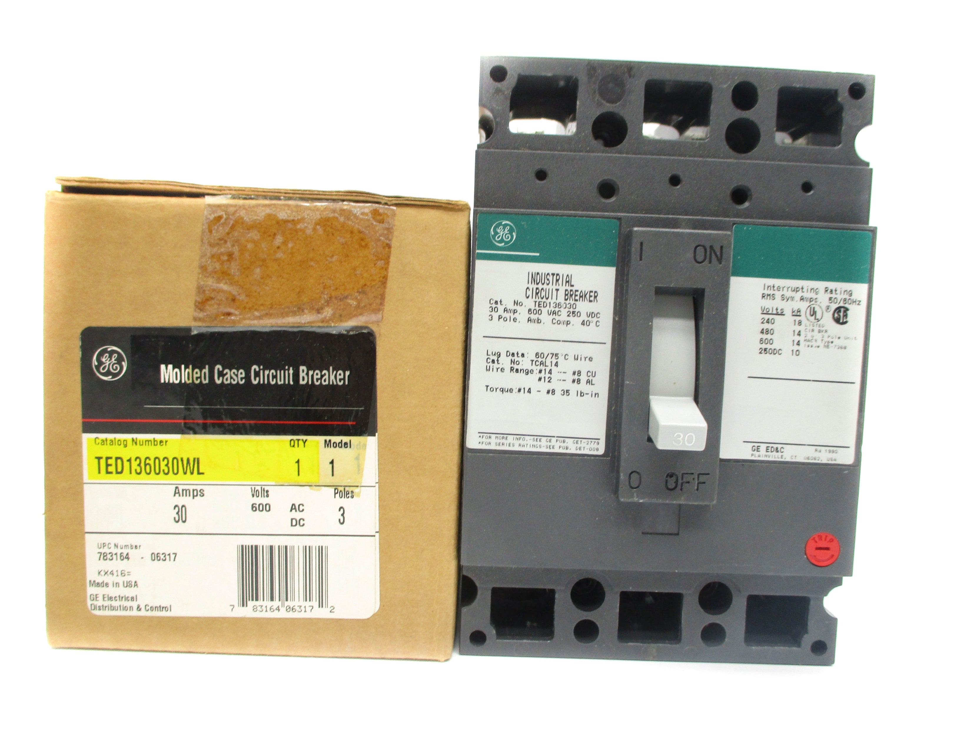 GENERAL ELECTRIC TED136030WL 30A 600VAC NSMP