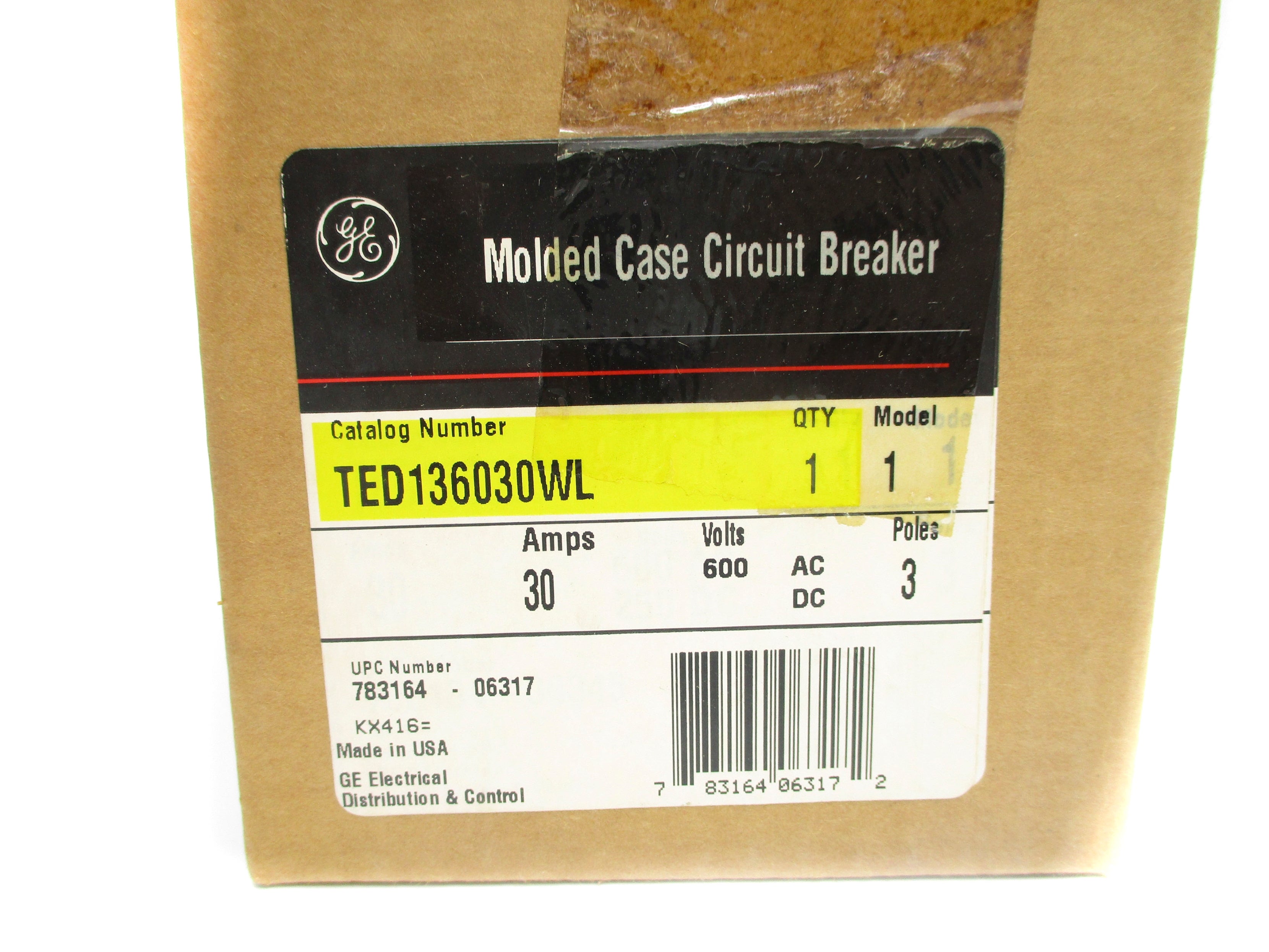 GENERAL ELECTRIC TED136030WL 30A 600VAC NSMP
