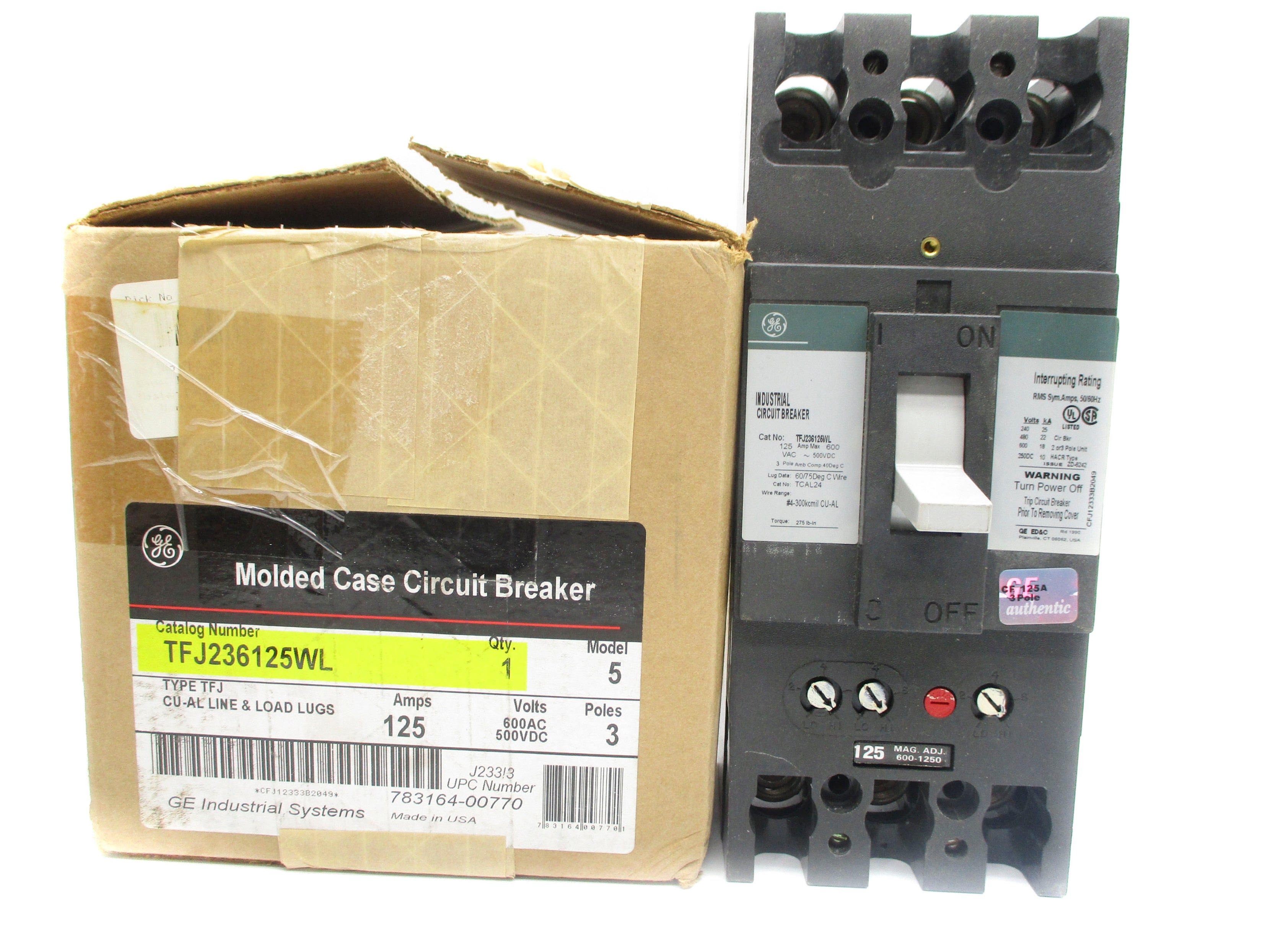 GENERAL ELECTRIC TFJ236125WL 125A 600VAC NSMP