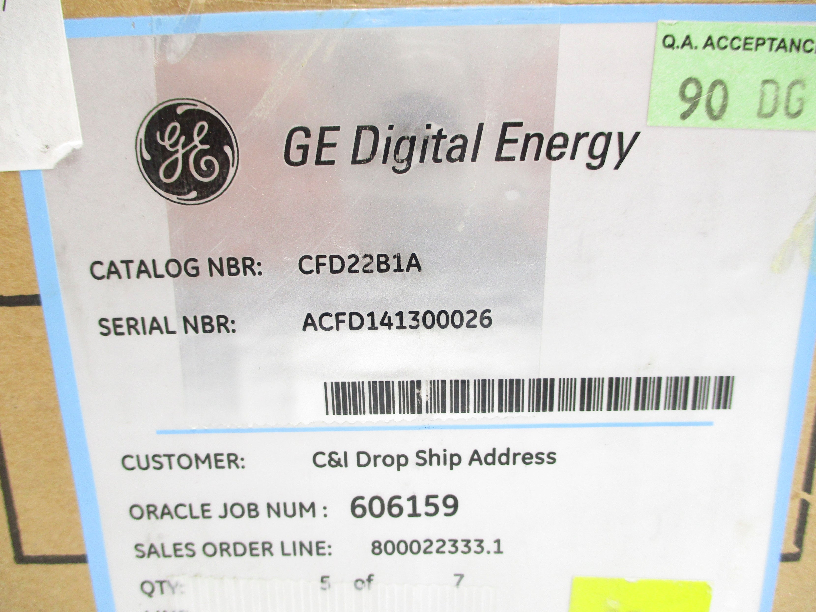 GENERAL ELECTRIC CFD22B1A 5A NSMP