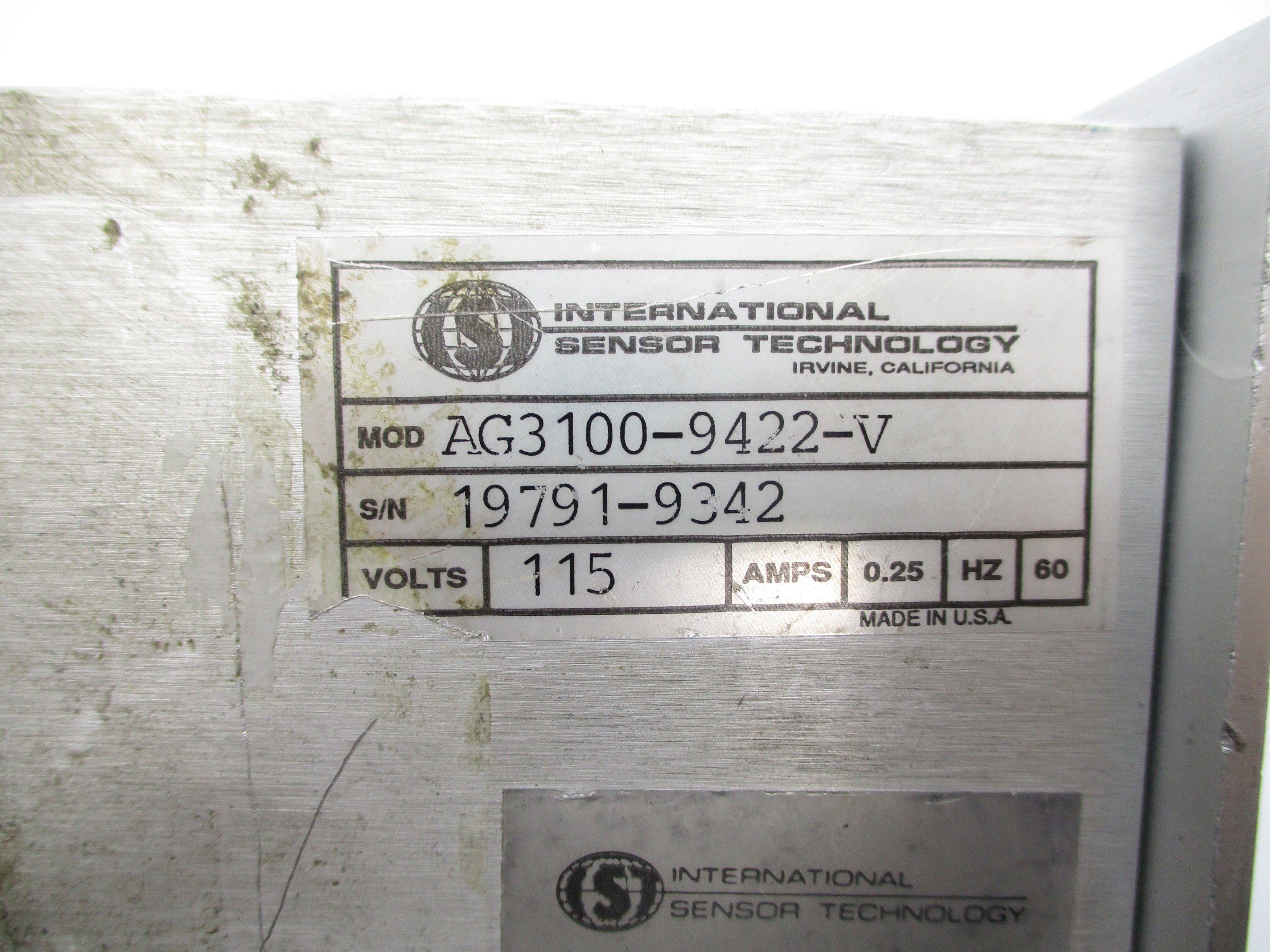 INTERNATIONAL SENSOR TECHNOLOGY AG3100-9422-V UNMP