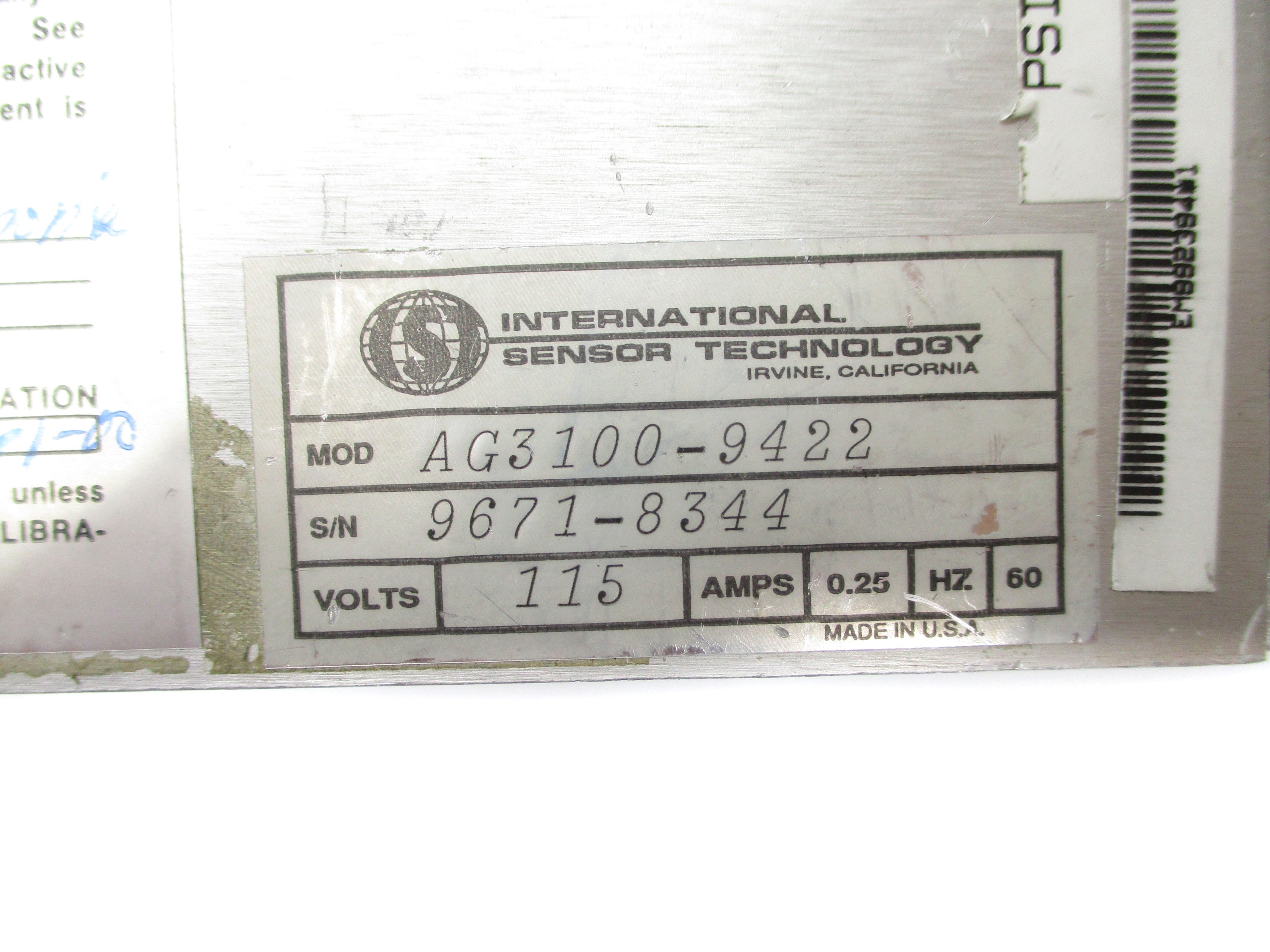INTERNATIONAL SENSOR TECHNOLOGY AG3100-9422 UNMP