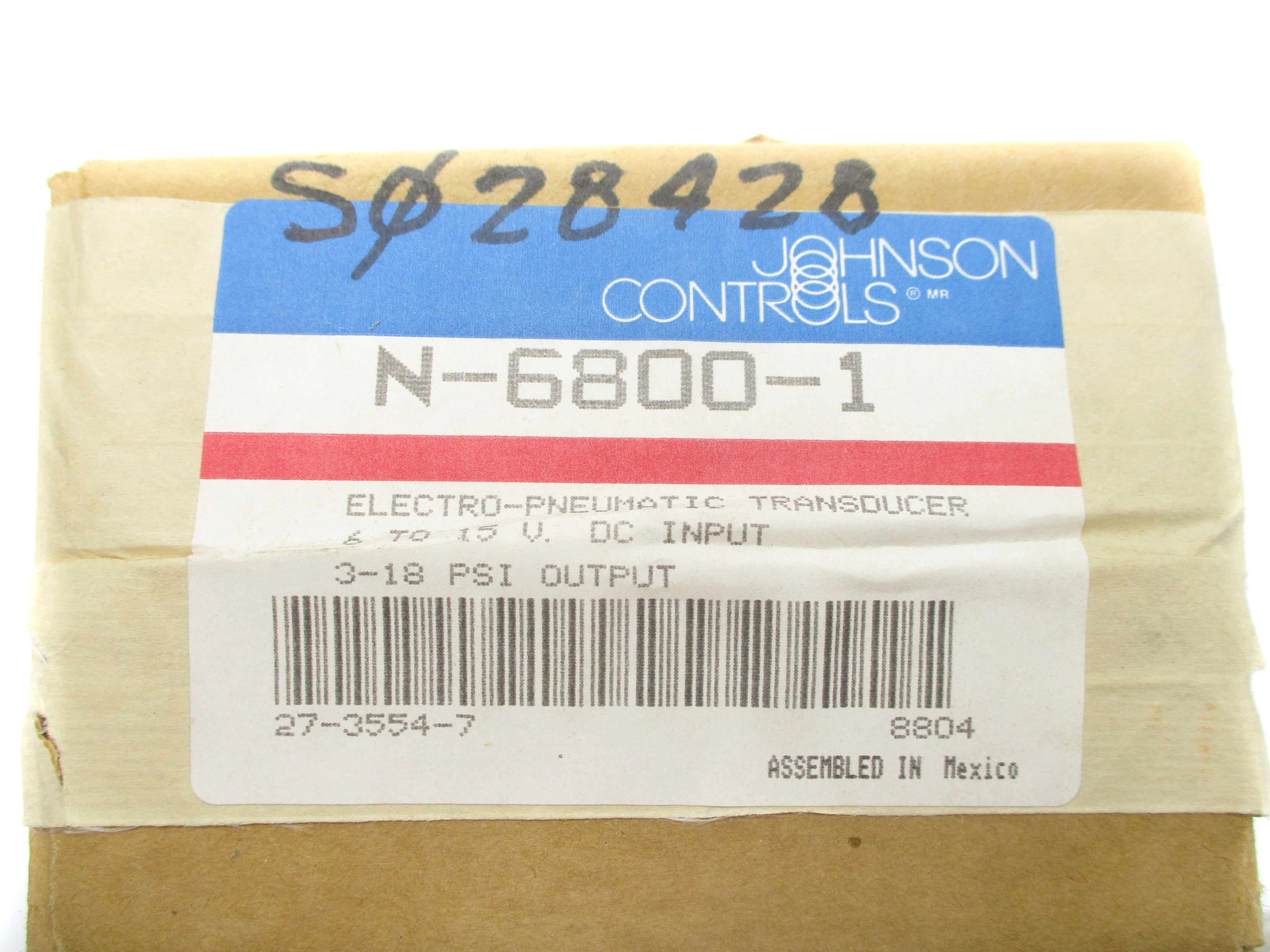 JOHNSON CONTROLS N-6800-1 3-18PSI NSFS