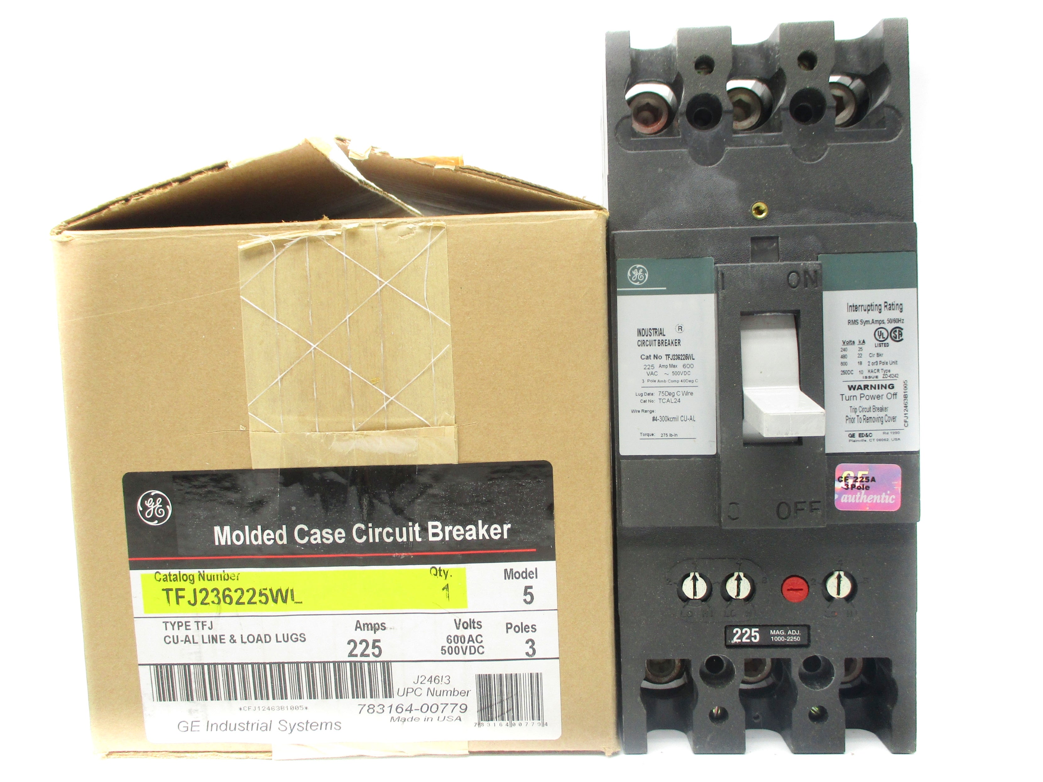 GENERAL ELECTRIC TFJ236225WL 600VAC 225A (GREEN) NSMP