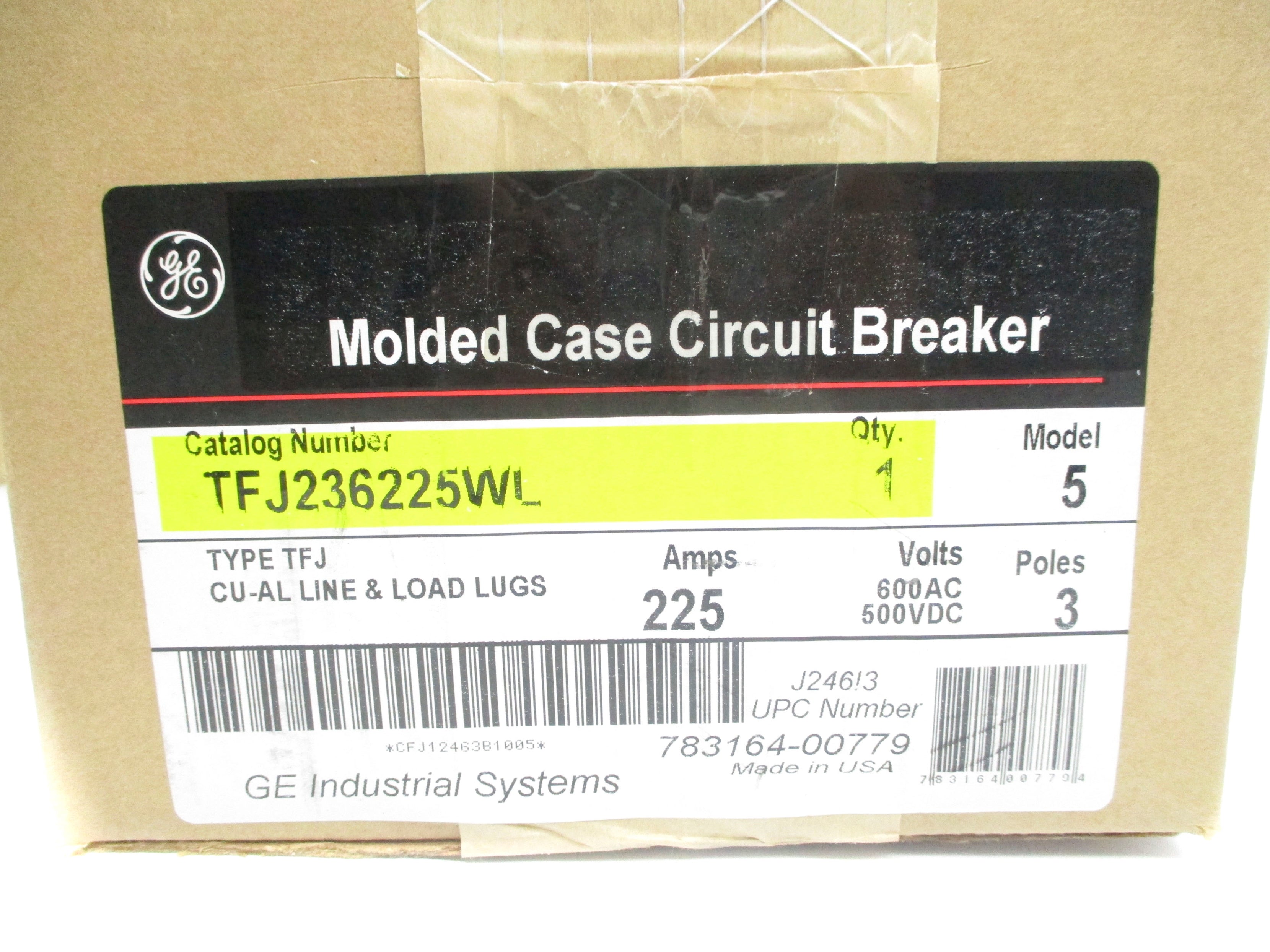 GENERAL ELECTRIC TFJ236225WL 600VAC 225A (GREEN) NSMP
