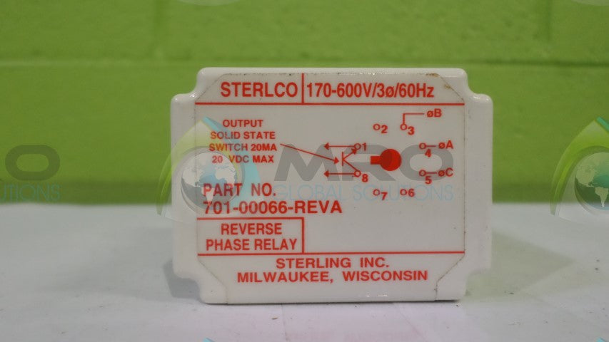 STERLING INC. 701-00066-REVA REVERSE PHASE RELAY *NEW NO BOX*