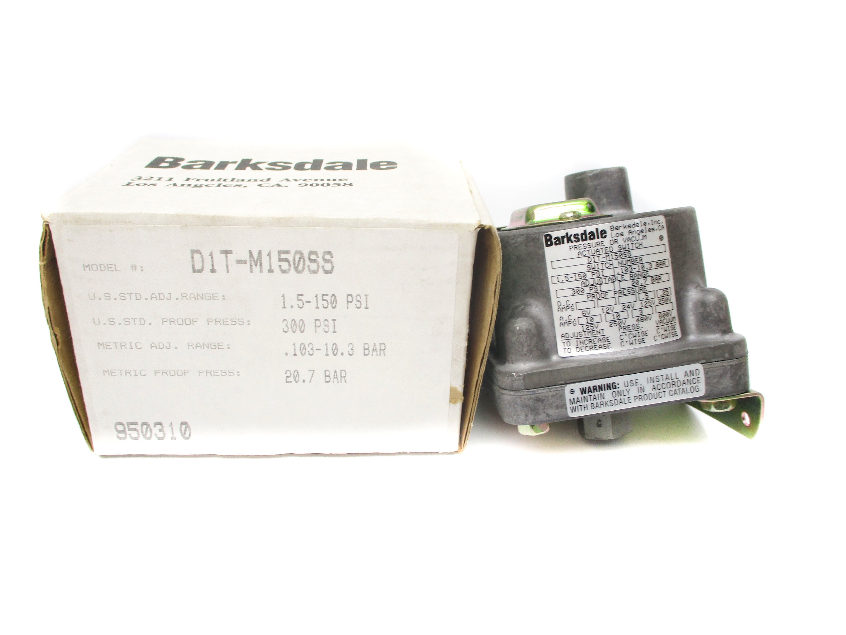 BARKSDALE D1T-M150SS 300PSI NSMP