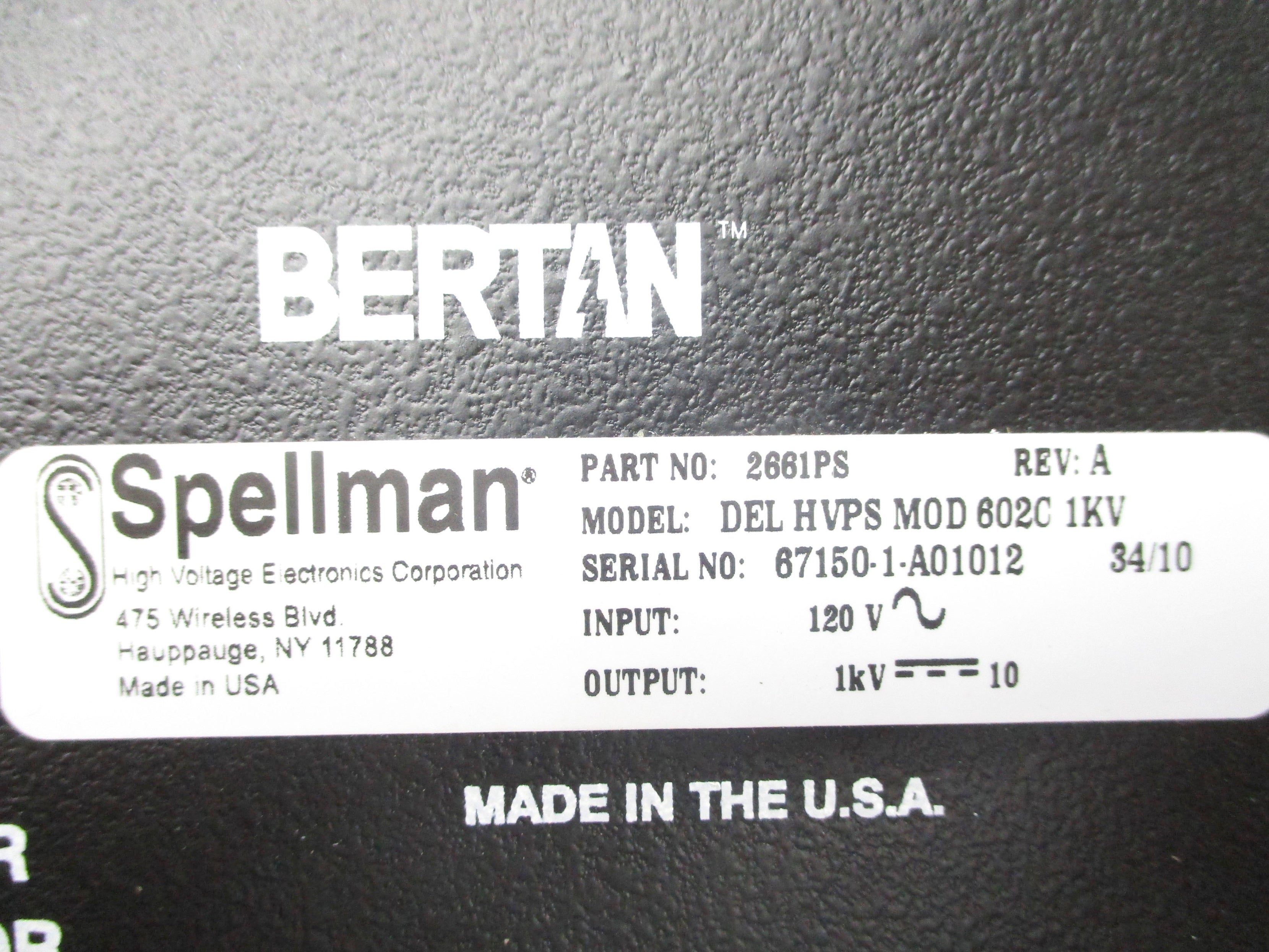 BERTAN 2661PS DELHVPS NSNP
