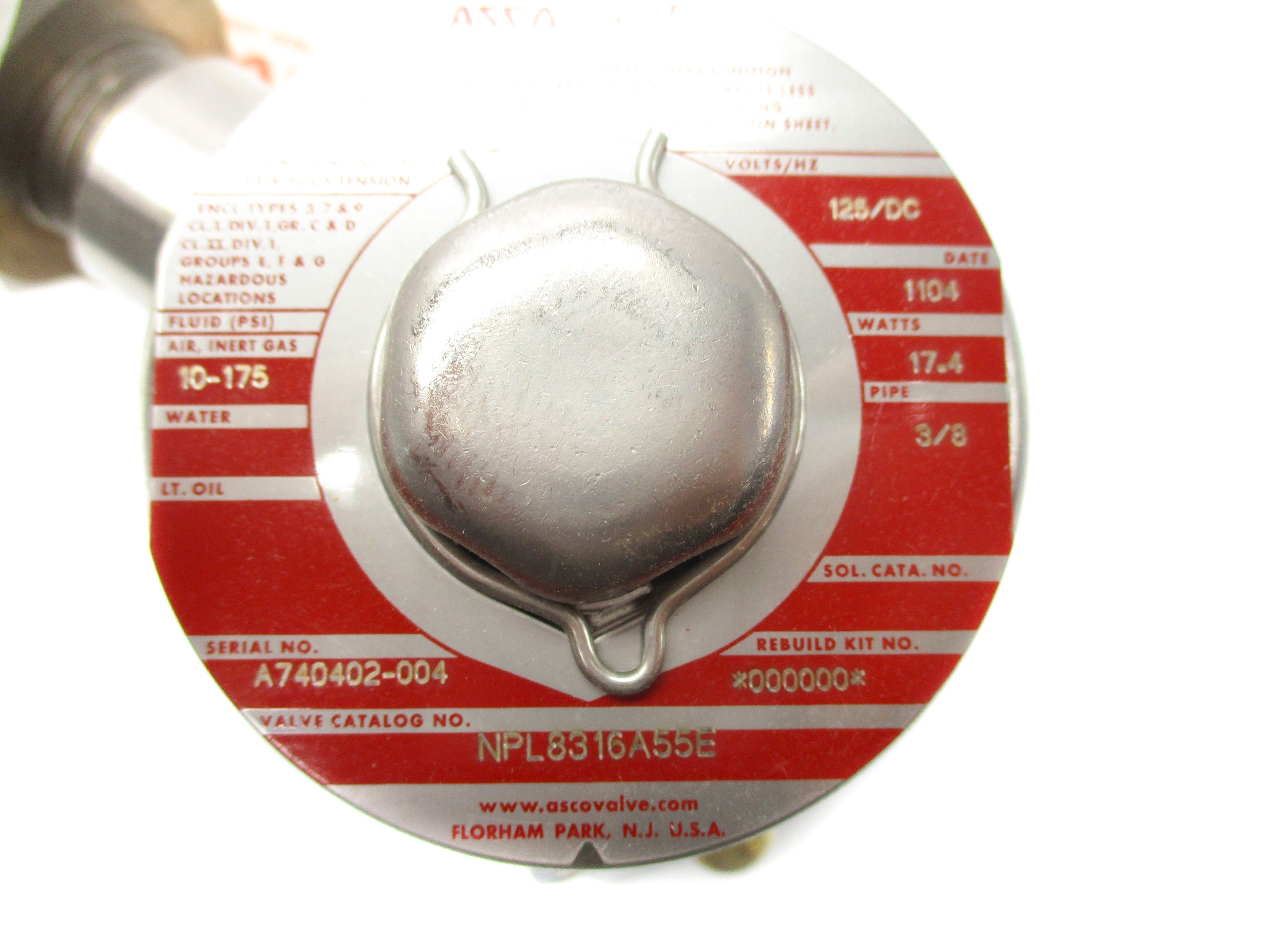 ASCO NPL8316A55E 125/DC 10-175PSI NSNP