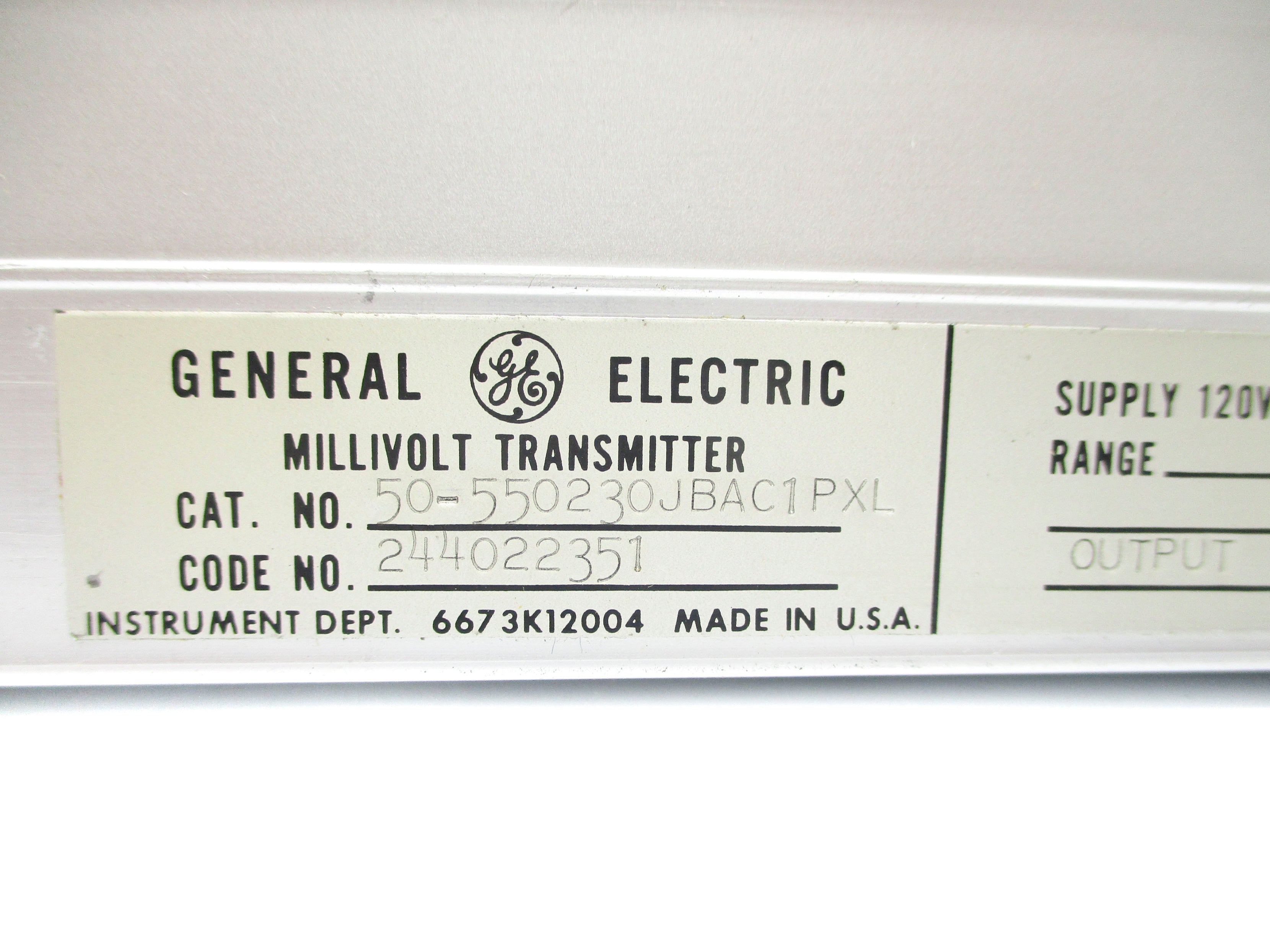 GENERAL ELECTRIC 50-550230JBAC1PXL UNMP