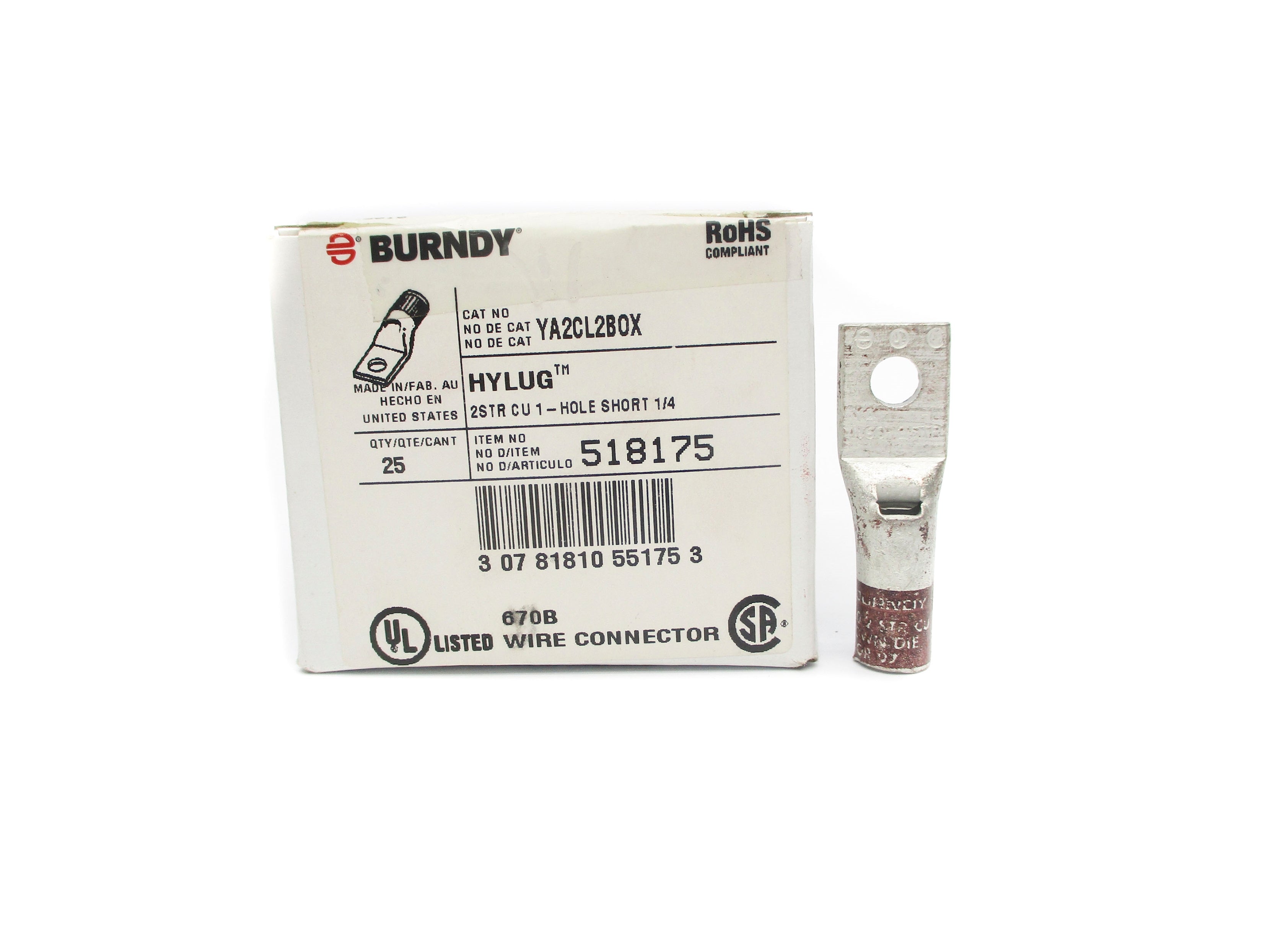 BURNDY YA2CL2BOX (PKG OF 25) NSMP