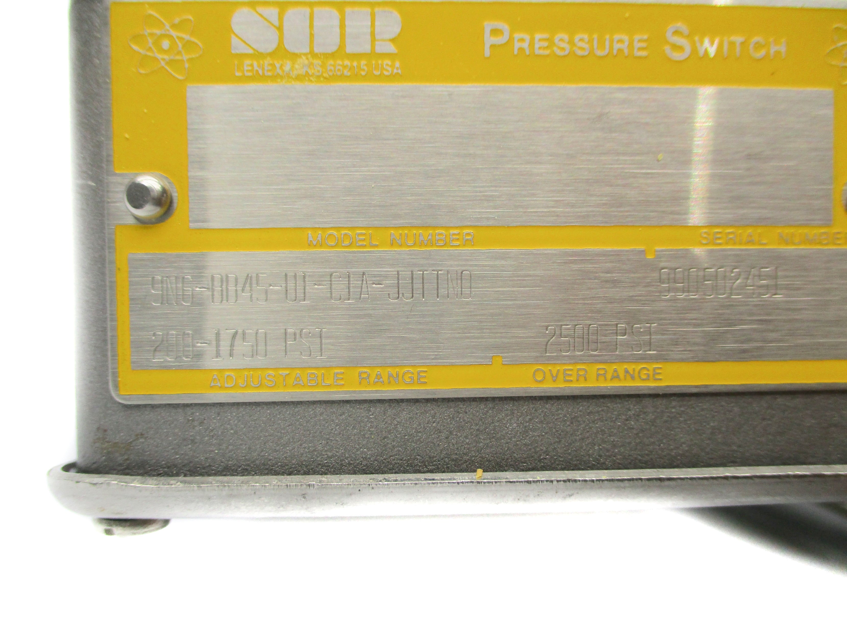 SOR 9N6-BB45-U1-C1A-JJTTN0 2500PSI NSNP