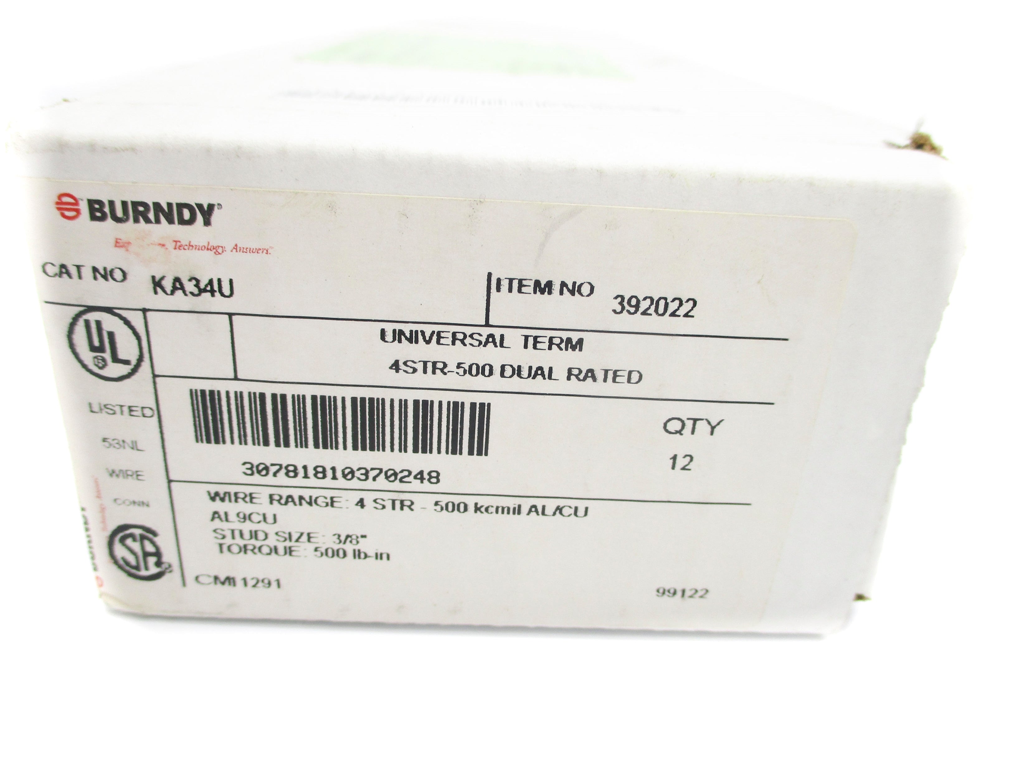BURNDY KA34U (PKG OF 12) NSMP