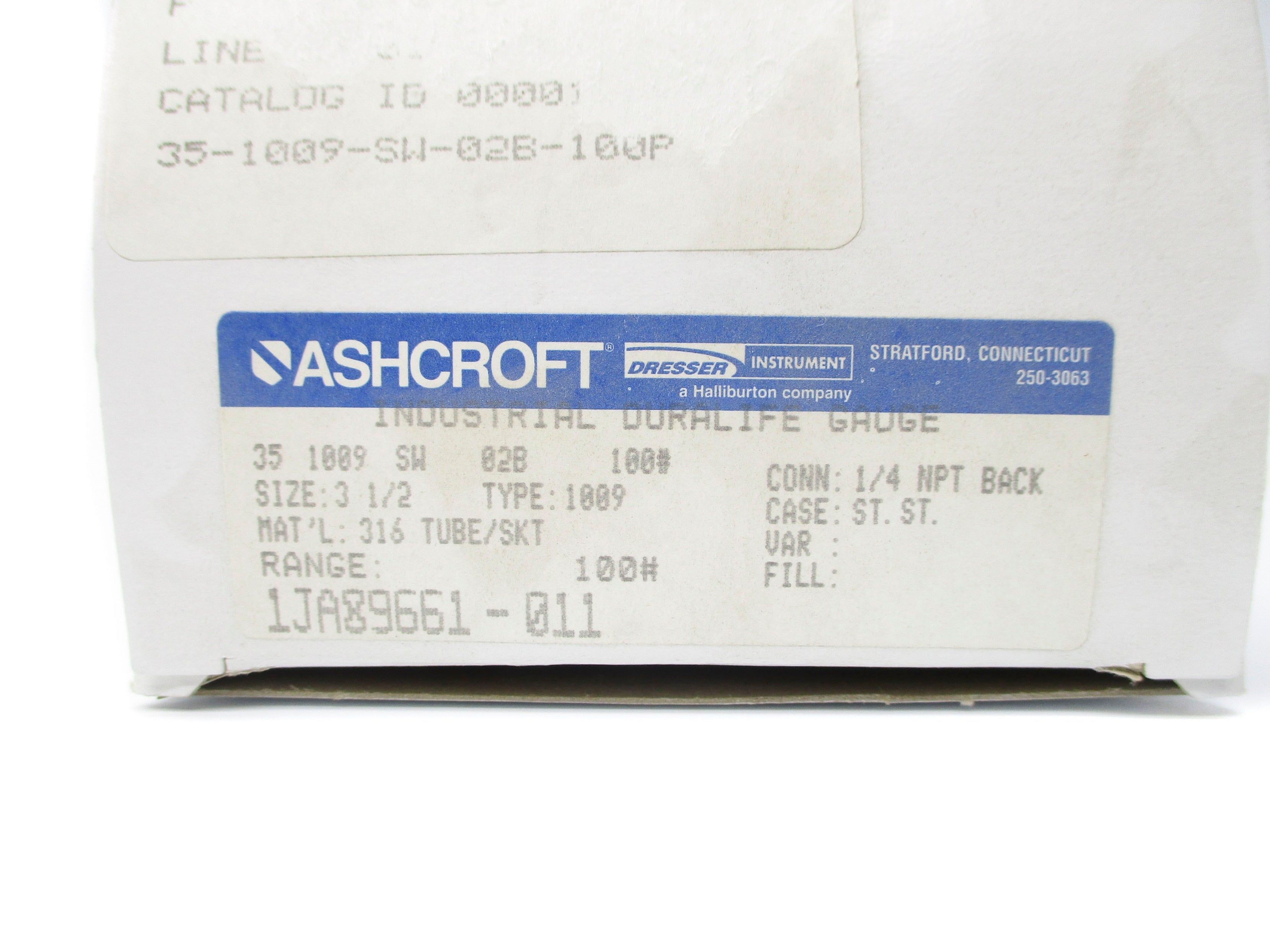 ASHCROFT 351009SW02B100# 0-100PSI NSMP