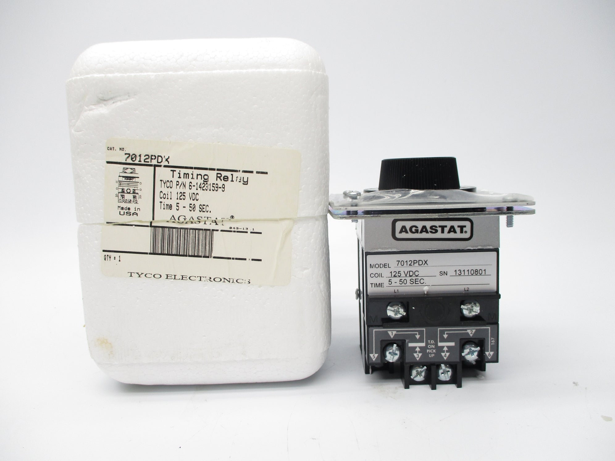 AGASTAT 7012PDX 125VDC 5-50SEC. NSMP