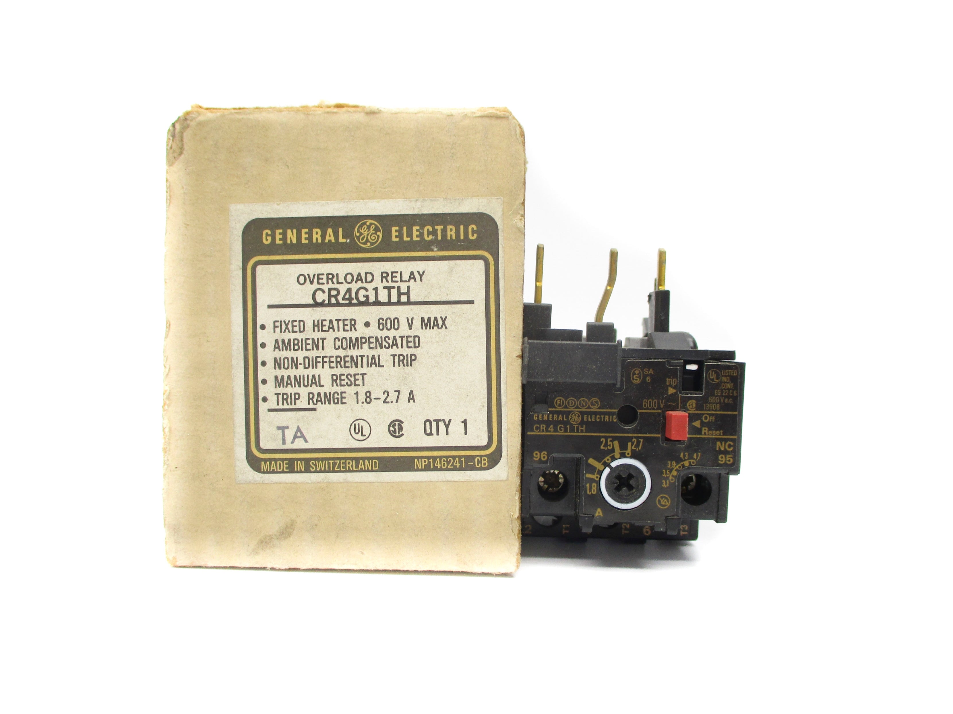 GENERAL ELECTRIC CR4G1TH 600V 1.8-2.7A NSMP
