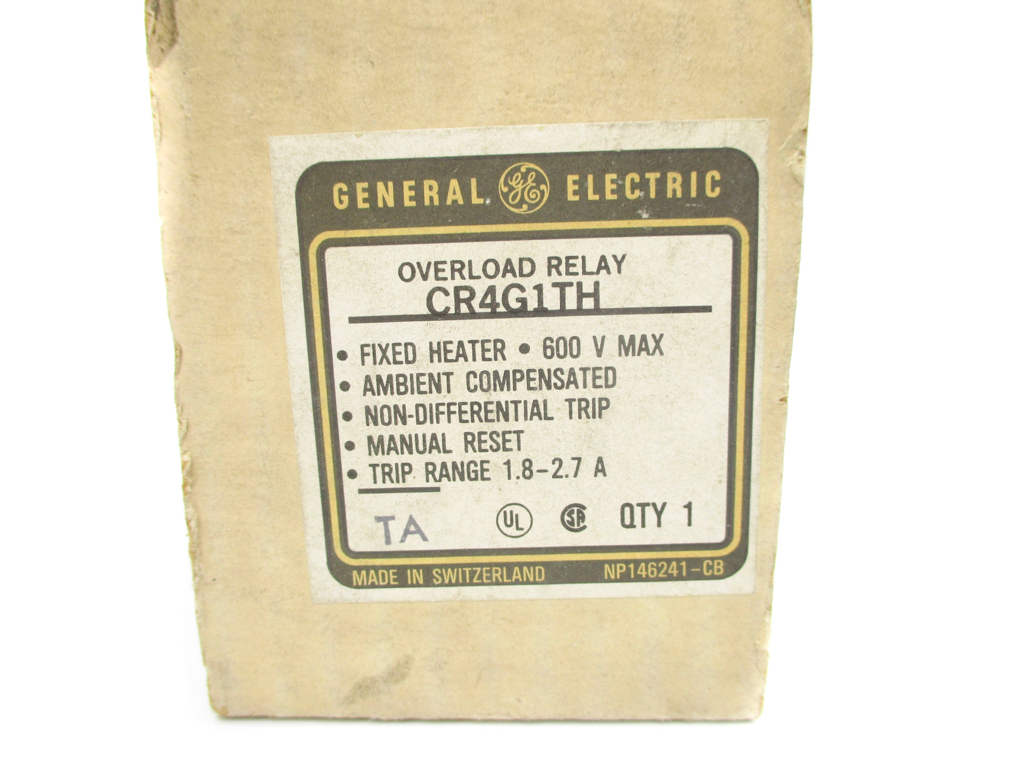 GENERAL ELECTRIC CR4G1TH 600V 1.8-2.7A NSMP