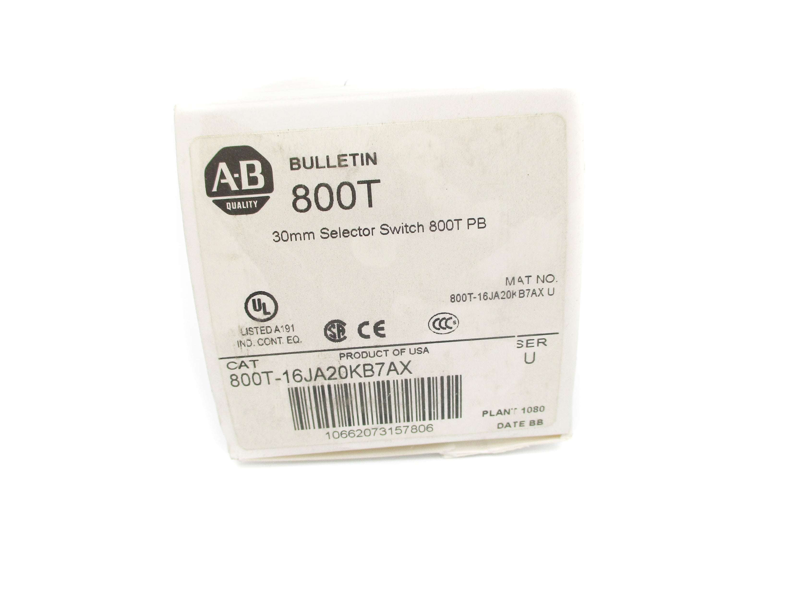 ALLEN BRADLEY 800T-16JA20KB7AX SER. U (WH) NSMP