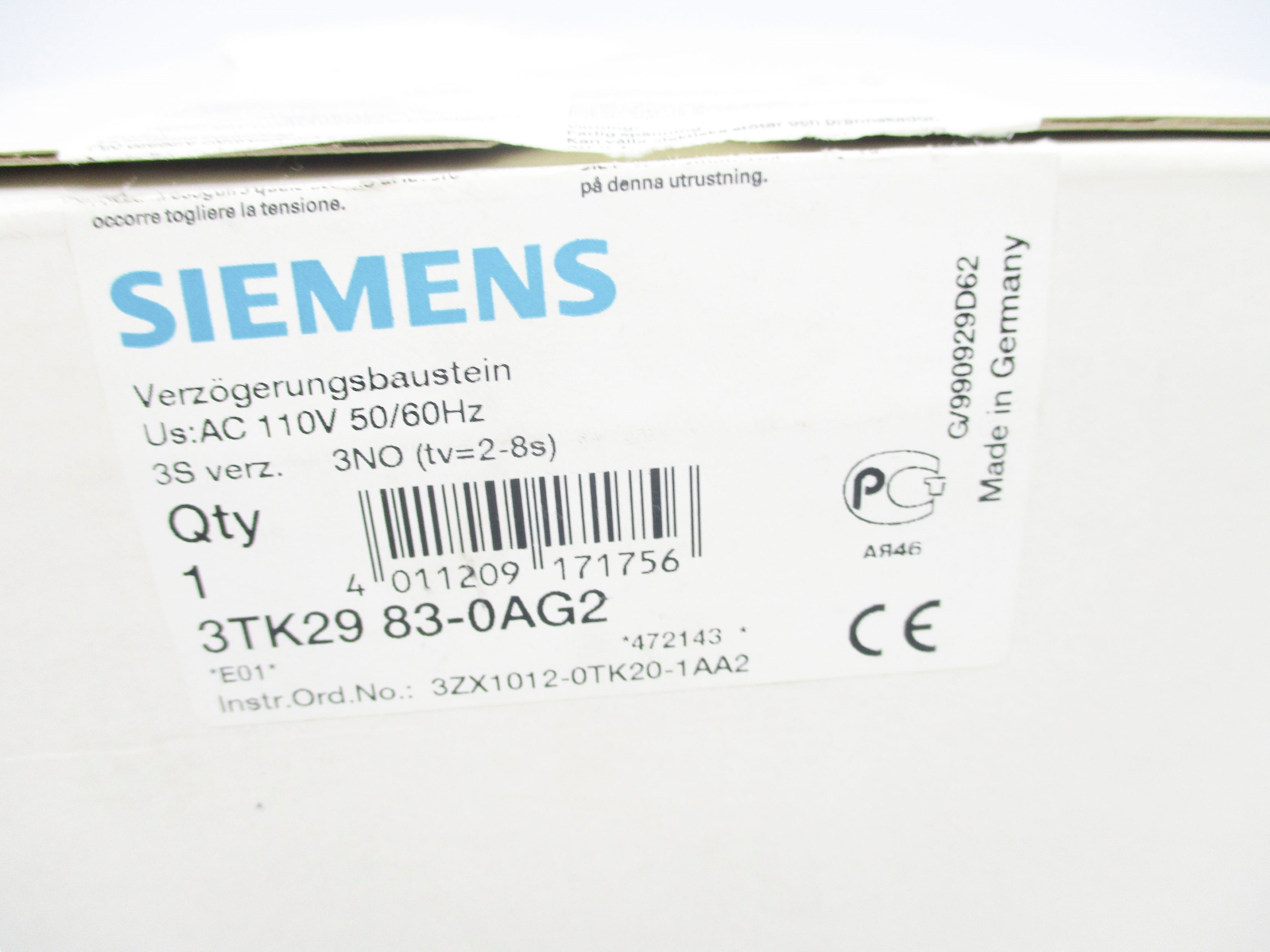 SIEMENS 3TK2983-0AG2 110V NSMP
