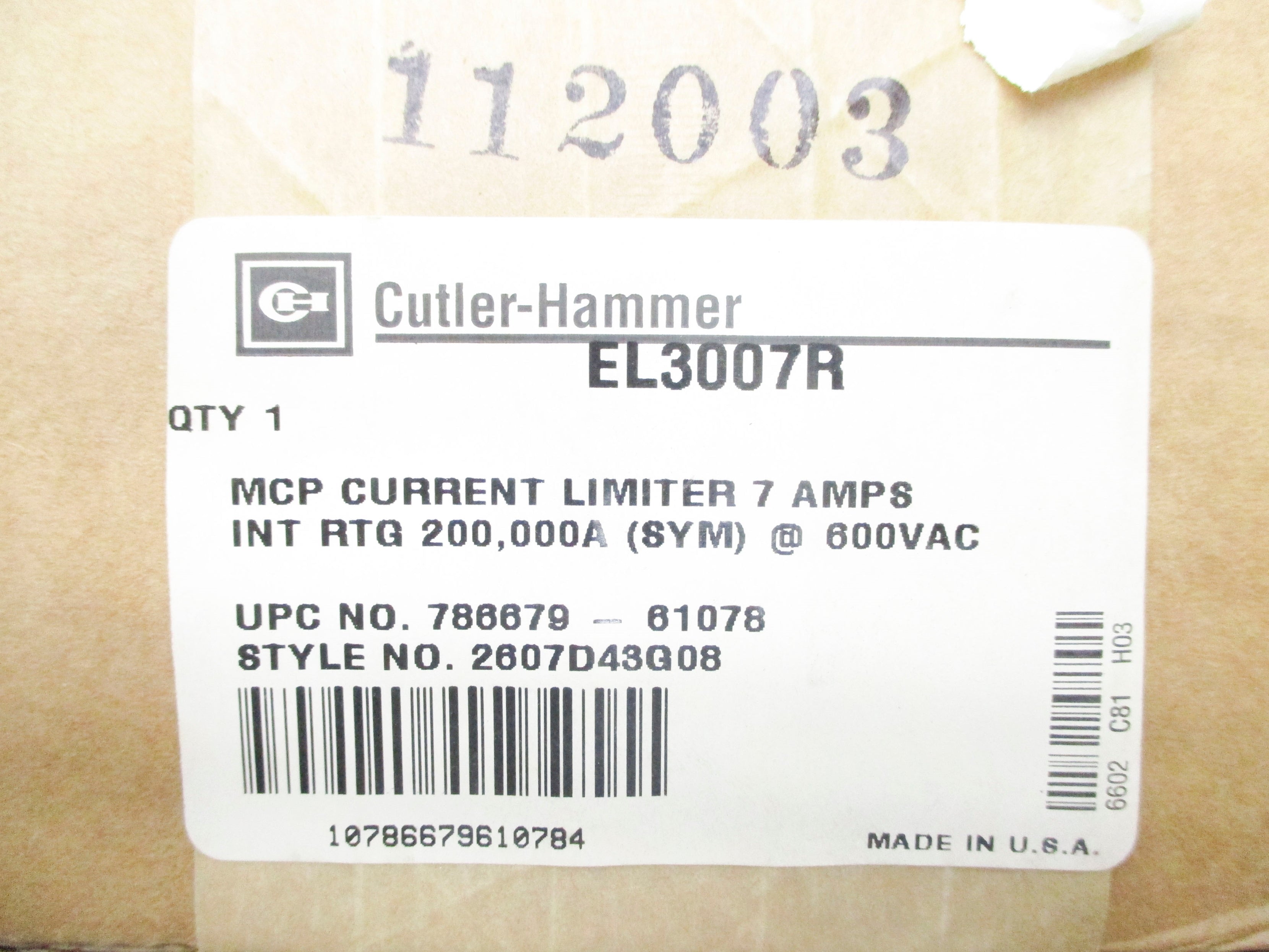 CUTLER HAMMER EL3007R NSMP