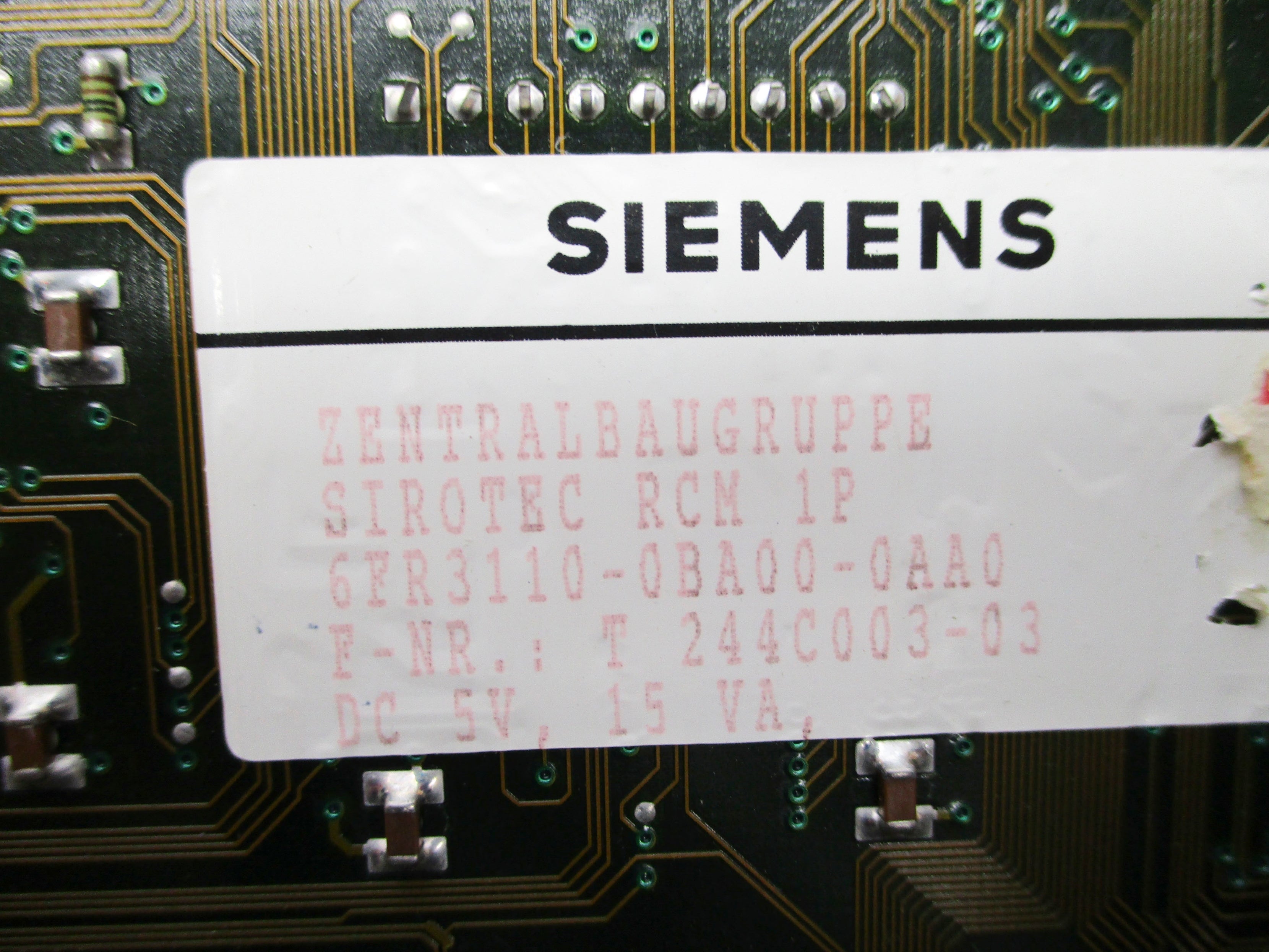SIEMENS 6FR3110-0BA00-0AA0 5VDC NSNP