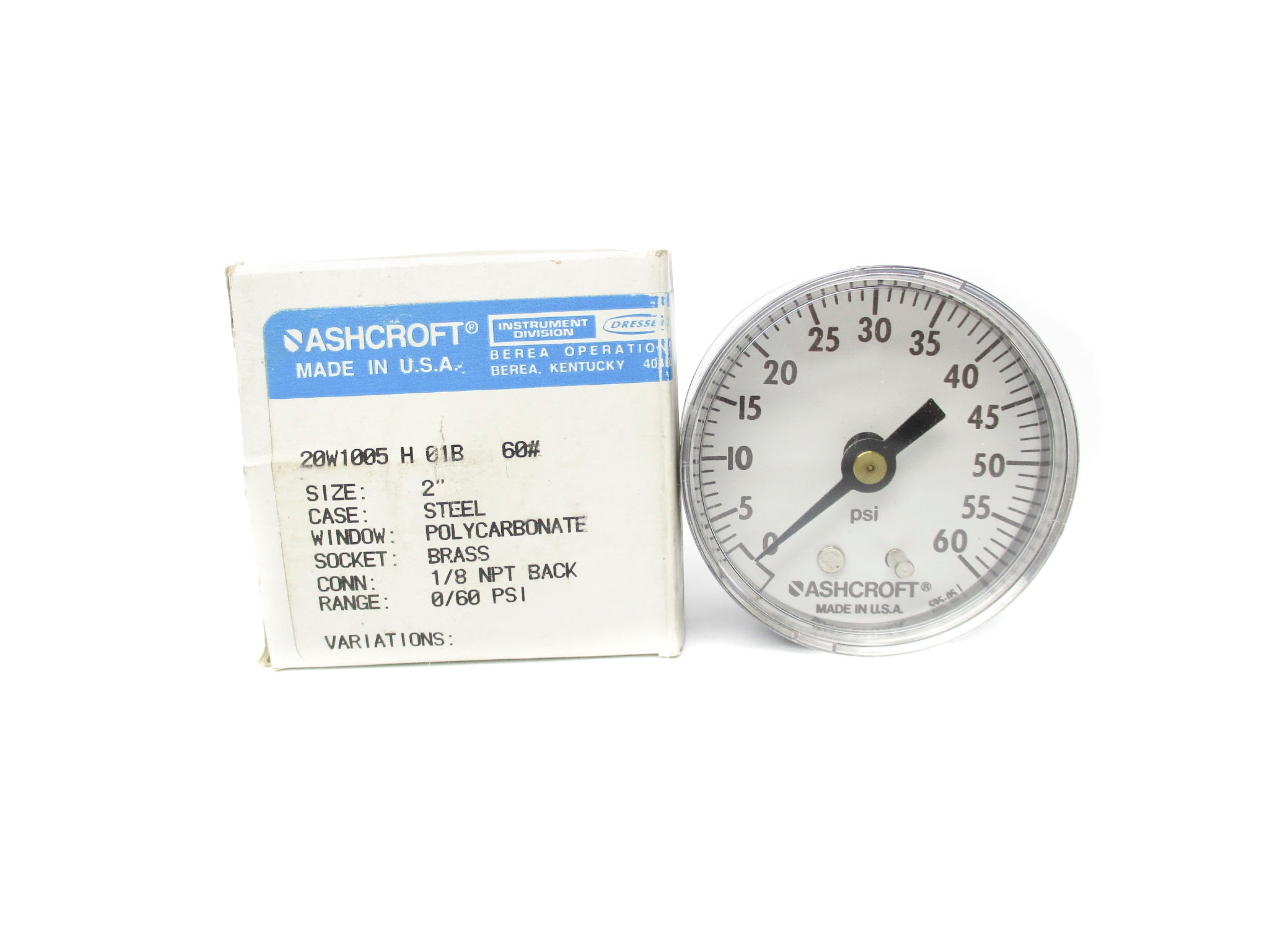 ASHCROFT 20W1005H01B60# 0-60PSI NSMP