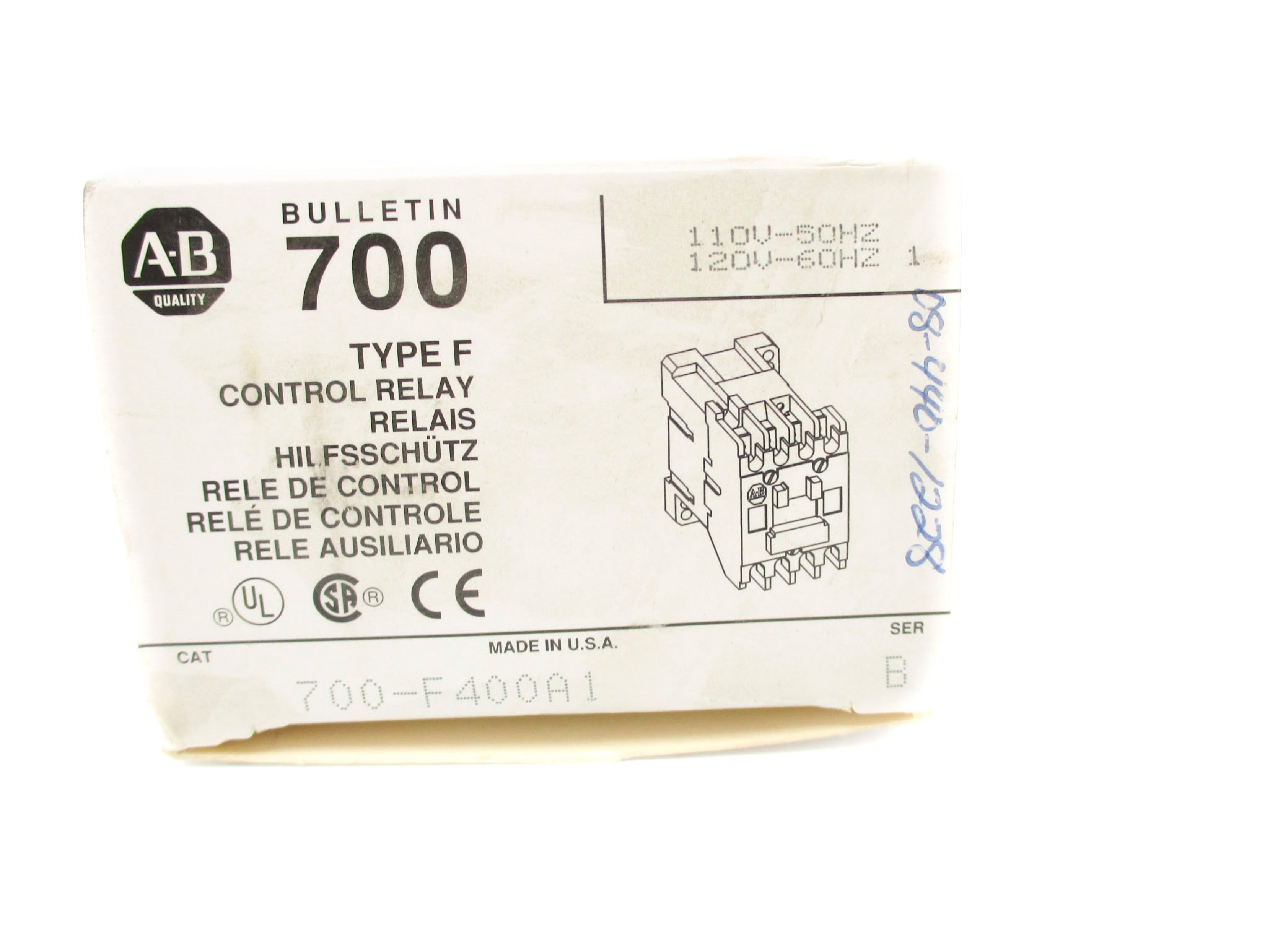 INDUSTRIAL SPARE PART 700-F400A1 SER. B 110/120V 10A (GY/BL) NSMP