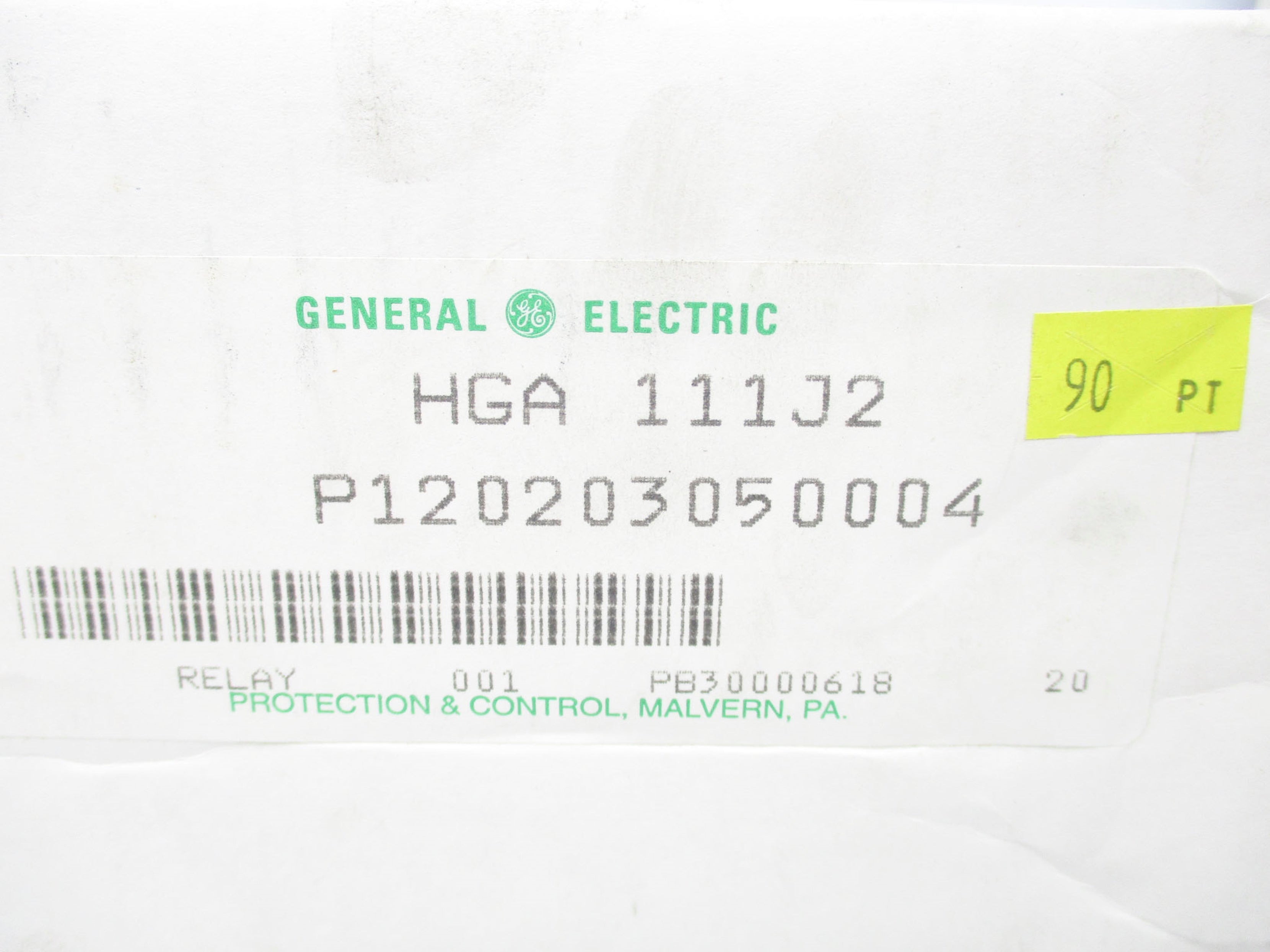 GENERAL ELECTRIC HGA111J2 NSMP