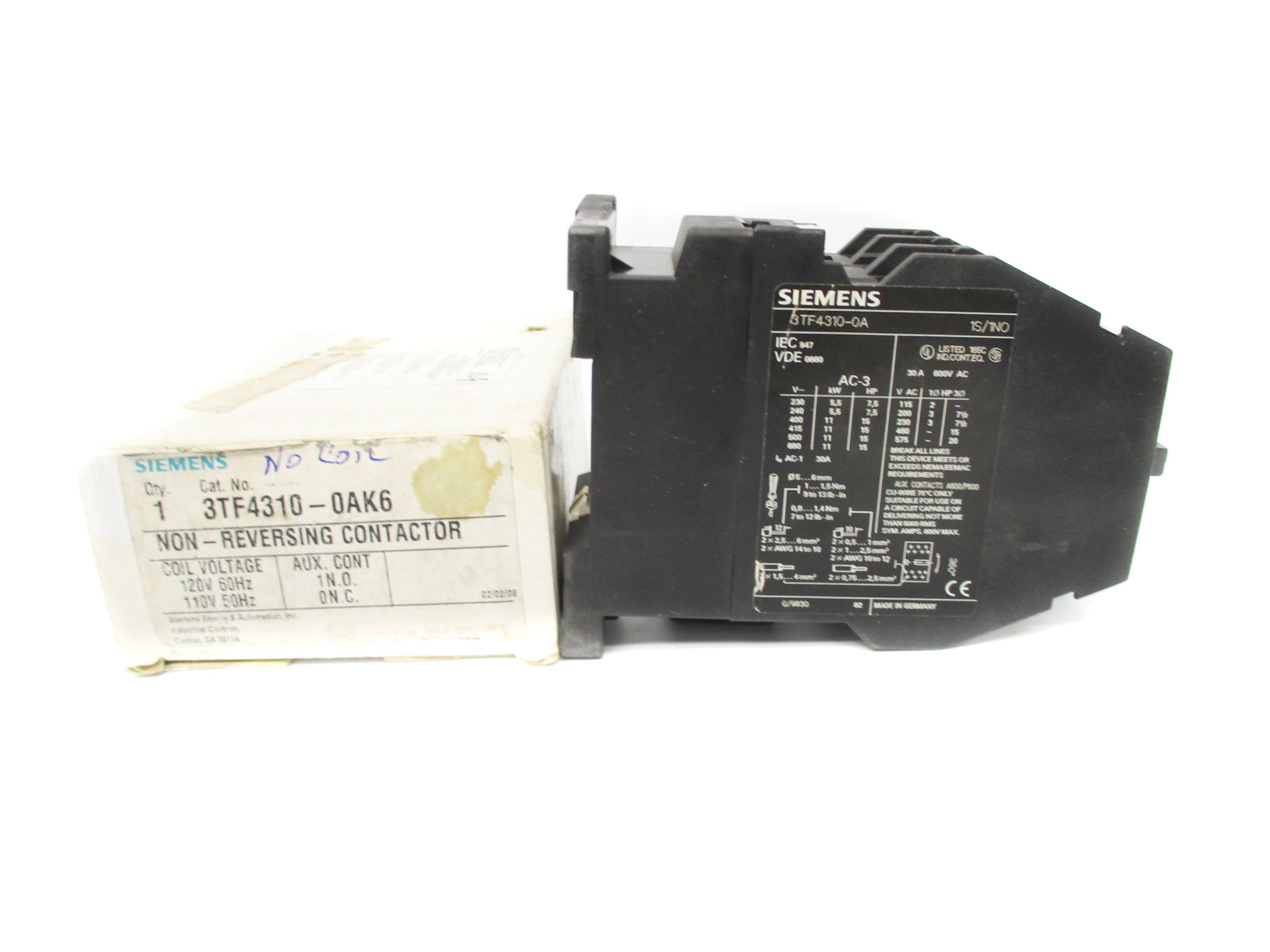SIEMENS 3TF4310-0AK6 110/120V NSMP