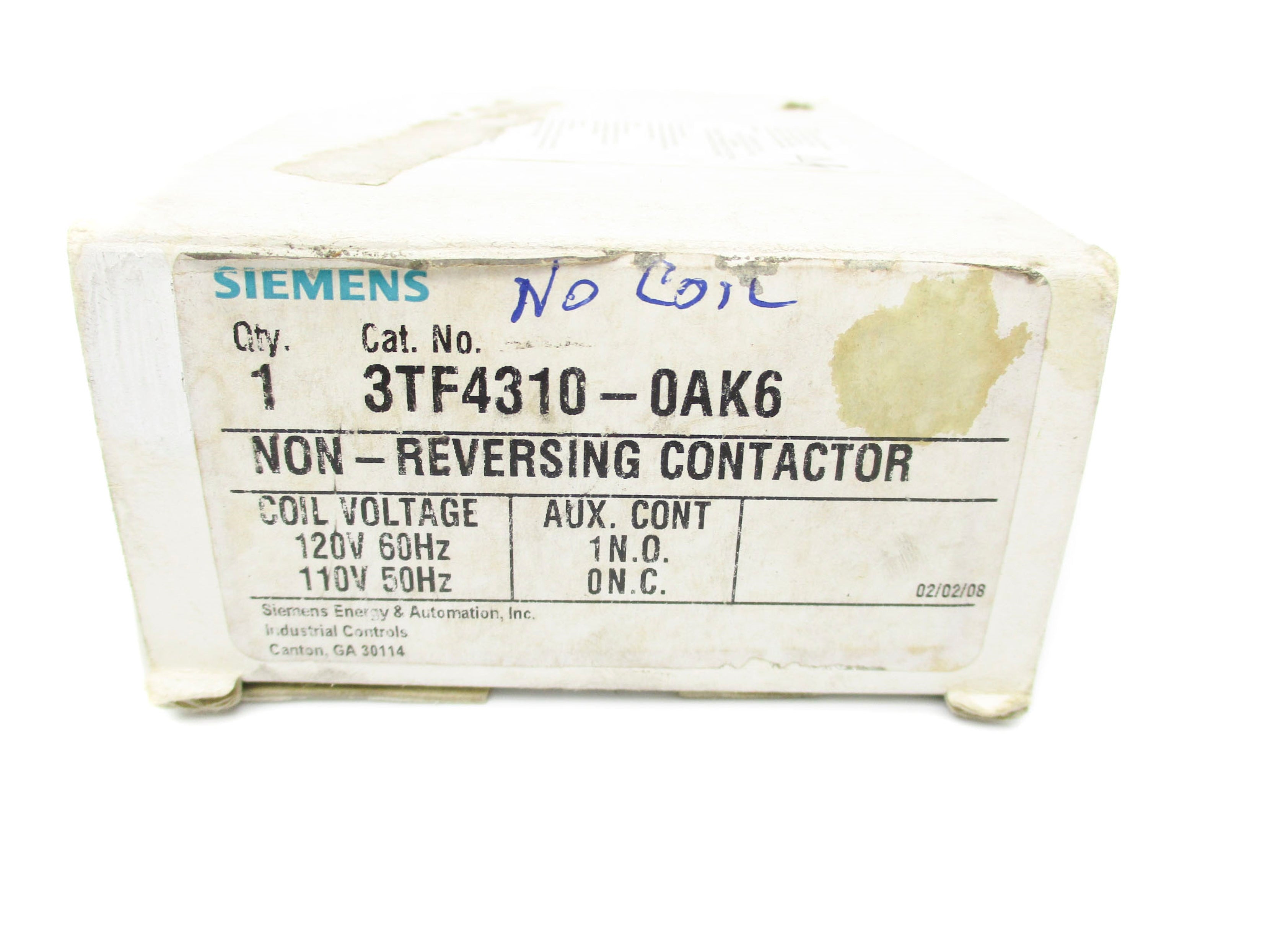 SIEMENS 3TF4310-0AK6 110/120V NSMP