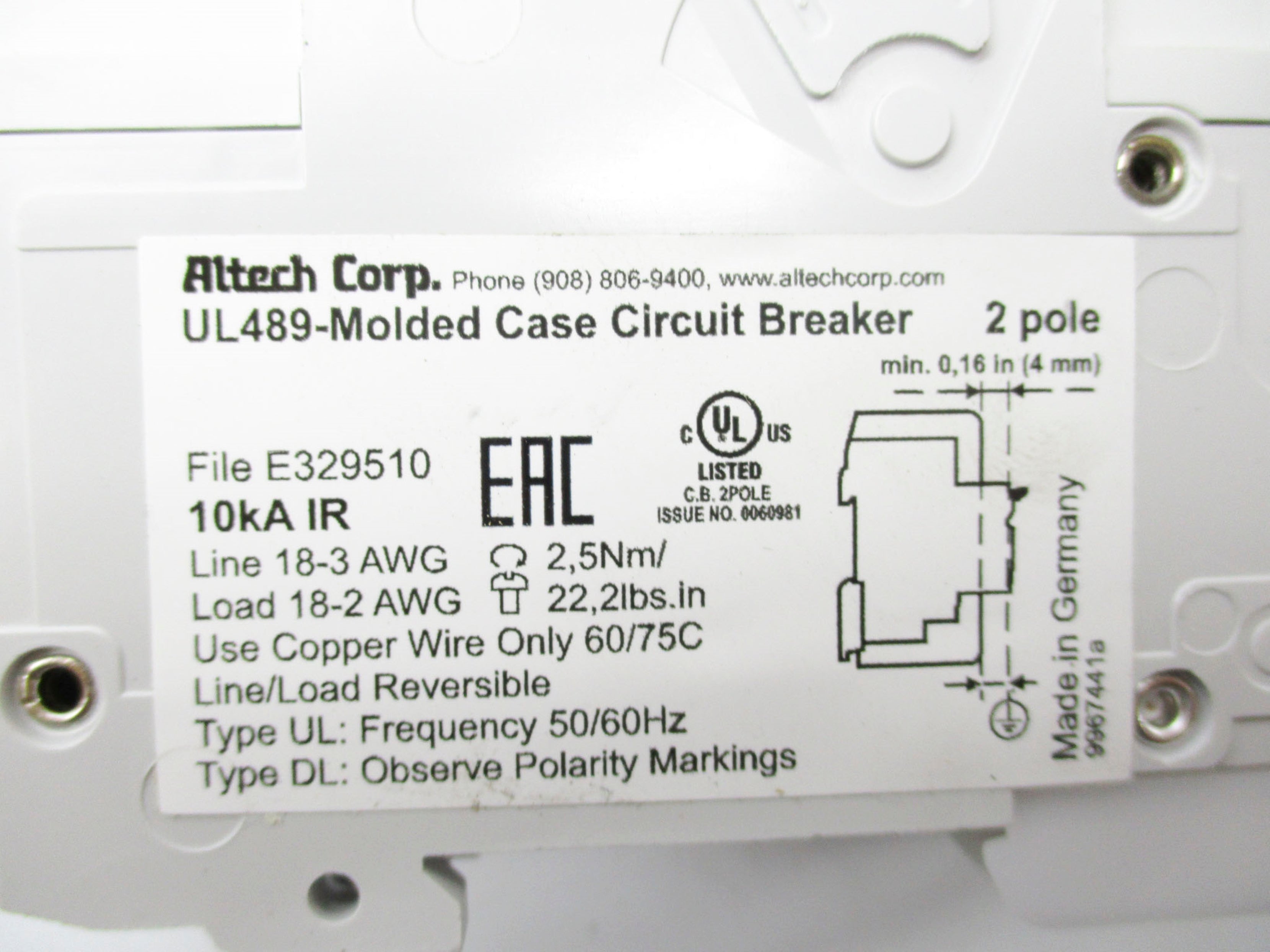 ALTECH 2C50DL 50A 250VDC NSNP