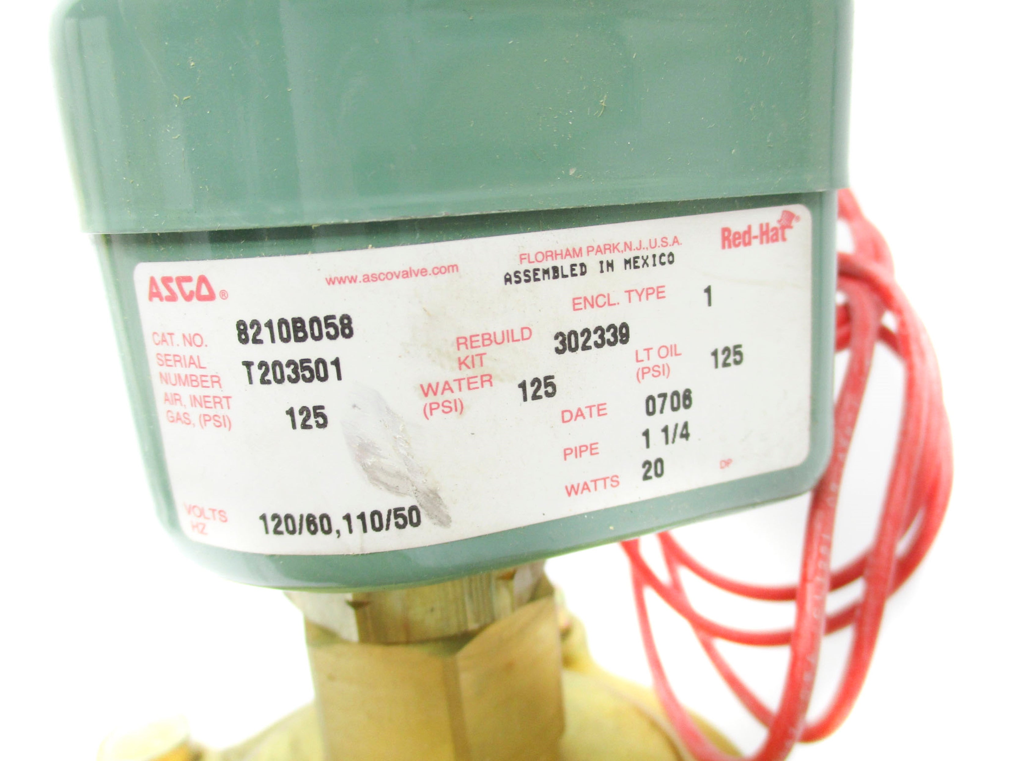 ASCO 8210B058 110/120V 125PSI NSNP