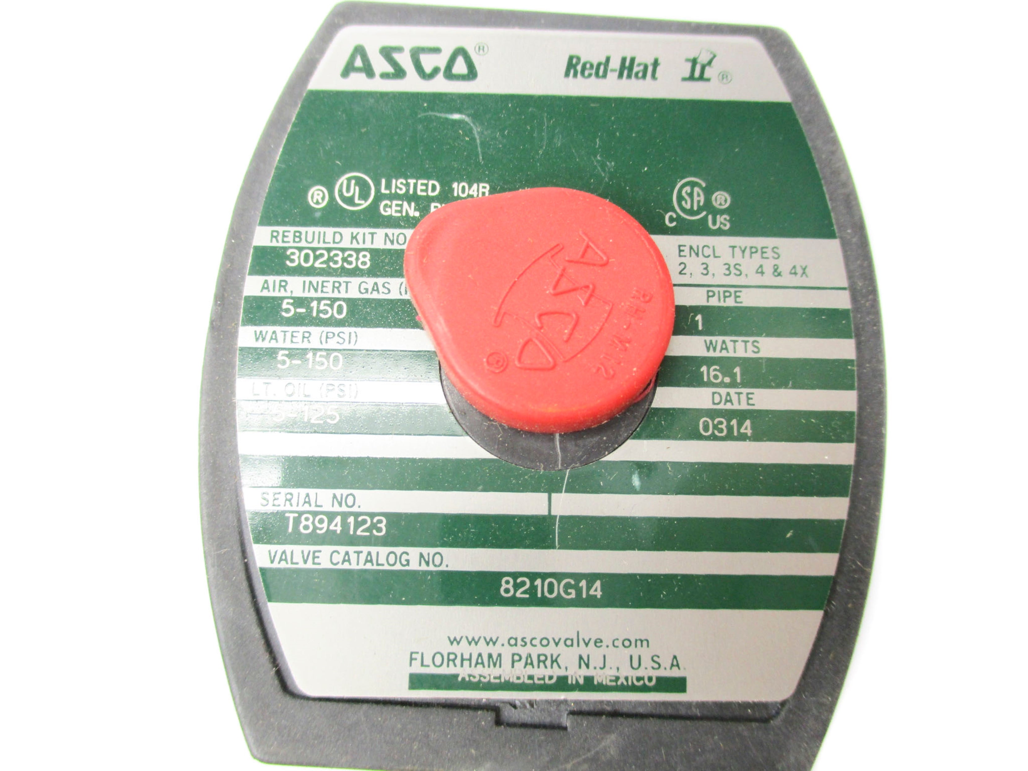 ASCO 8210G14 120V 5-150PSI 1" NSNP