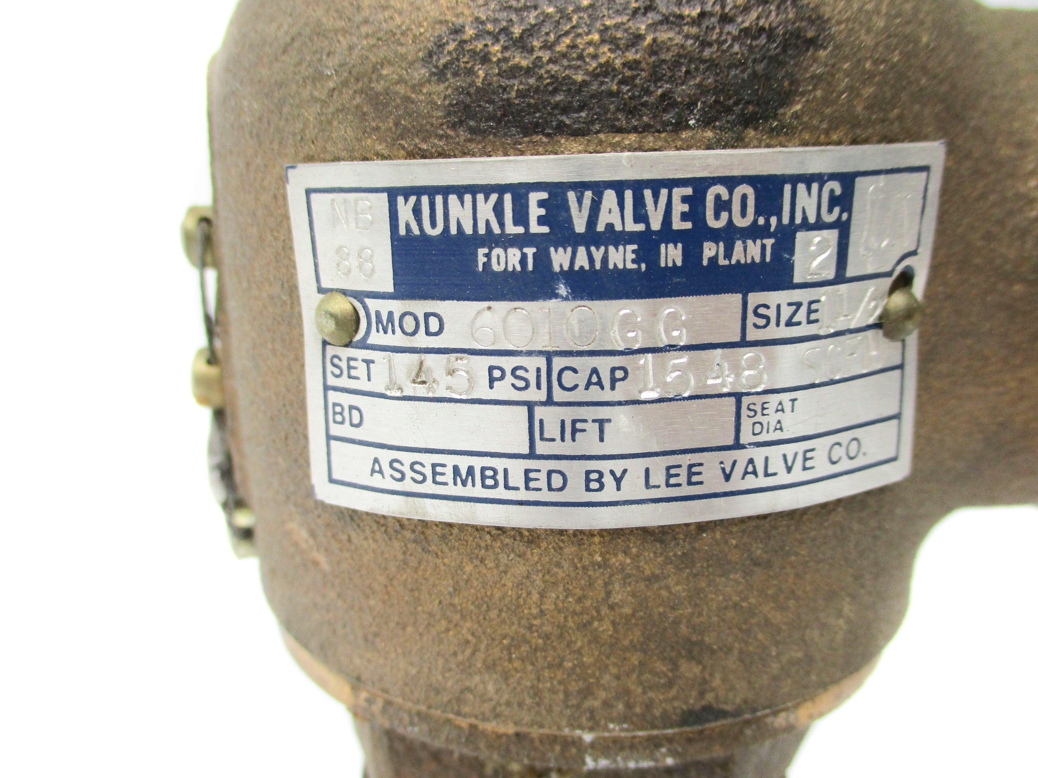 KUNKLE VALVE 6010GG 145PSI NSNP
