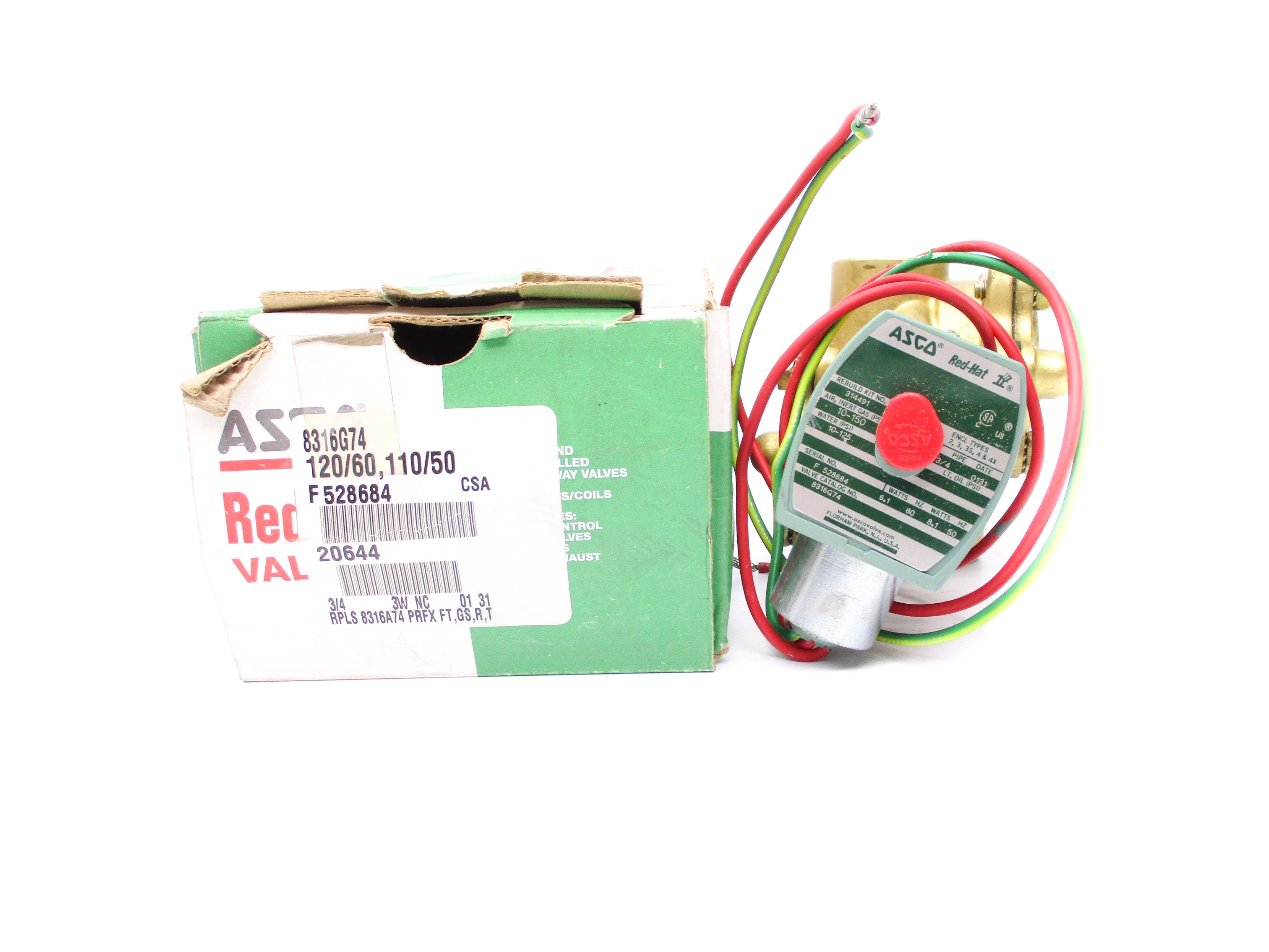 ASCO 8316G74 110/120V 10-150PSI 10-125PSI NSMP