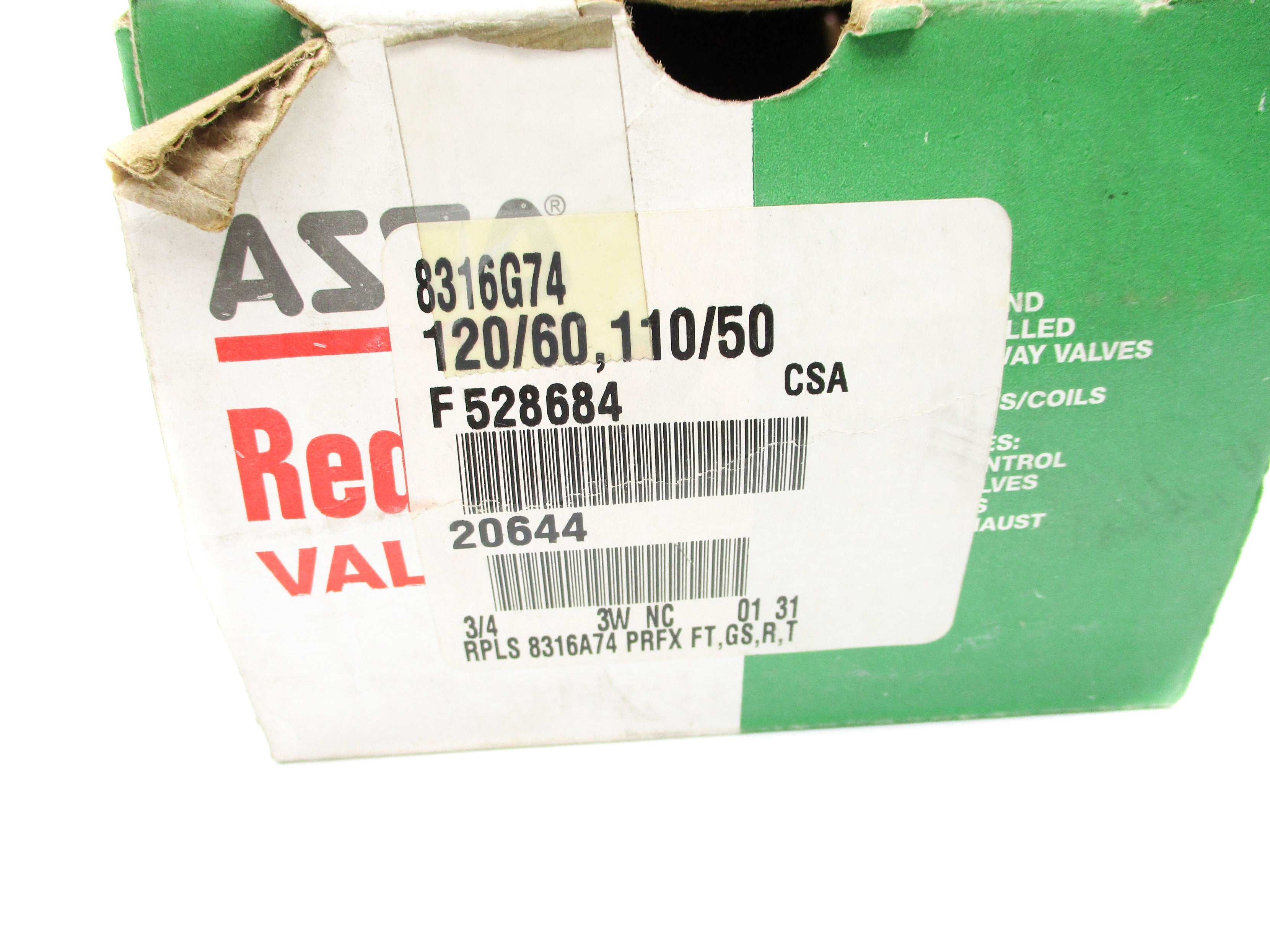ASCO 8316G74 110/120V 10-150PSI 10-125PSI NSMP