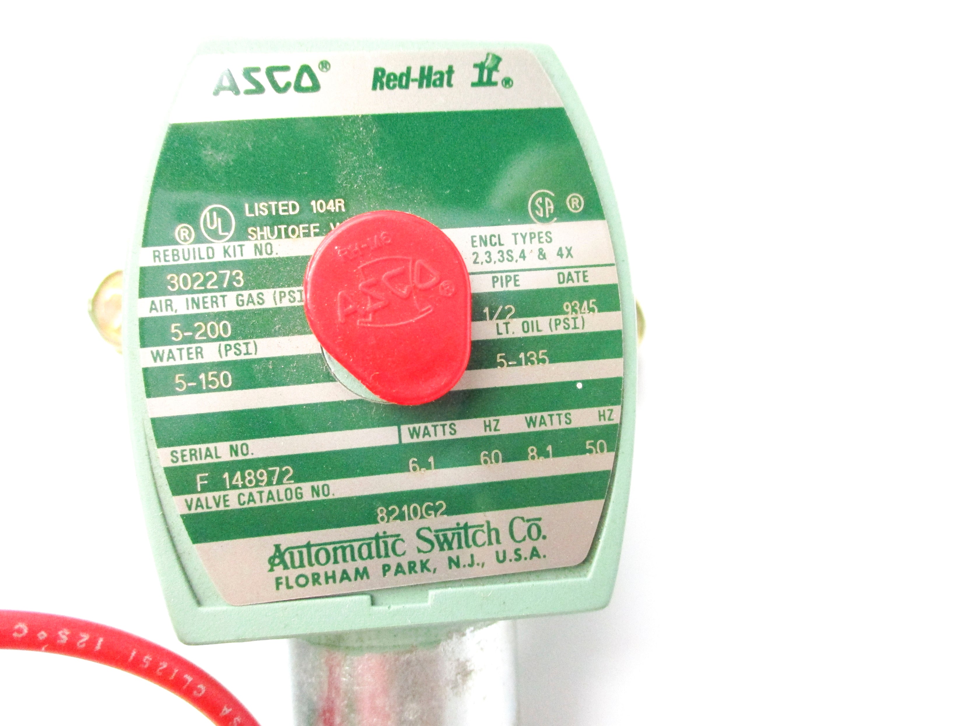 ASCO 8210G2 120/60 110/50 5-200PSI NSNP