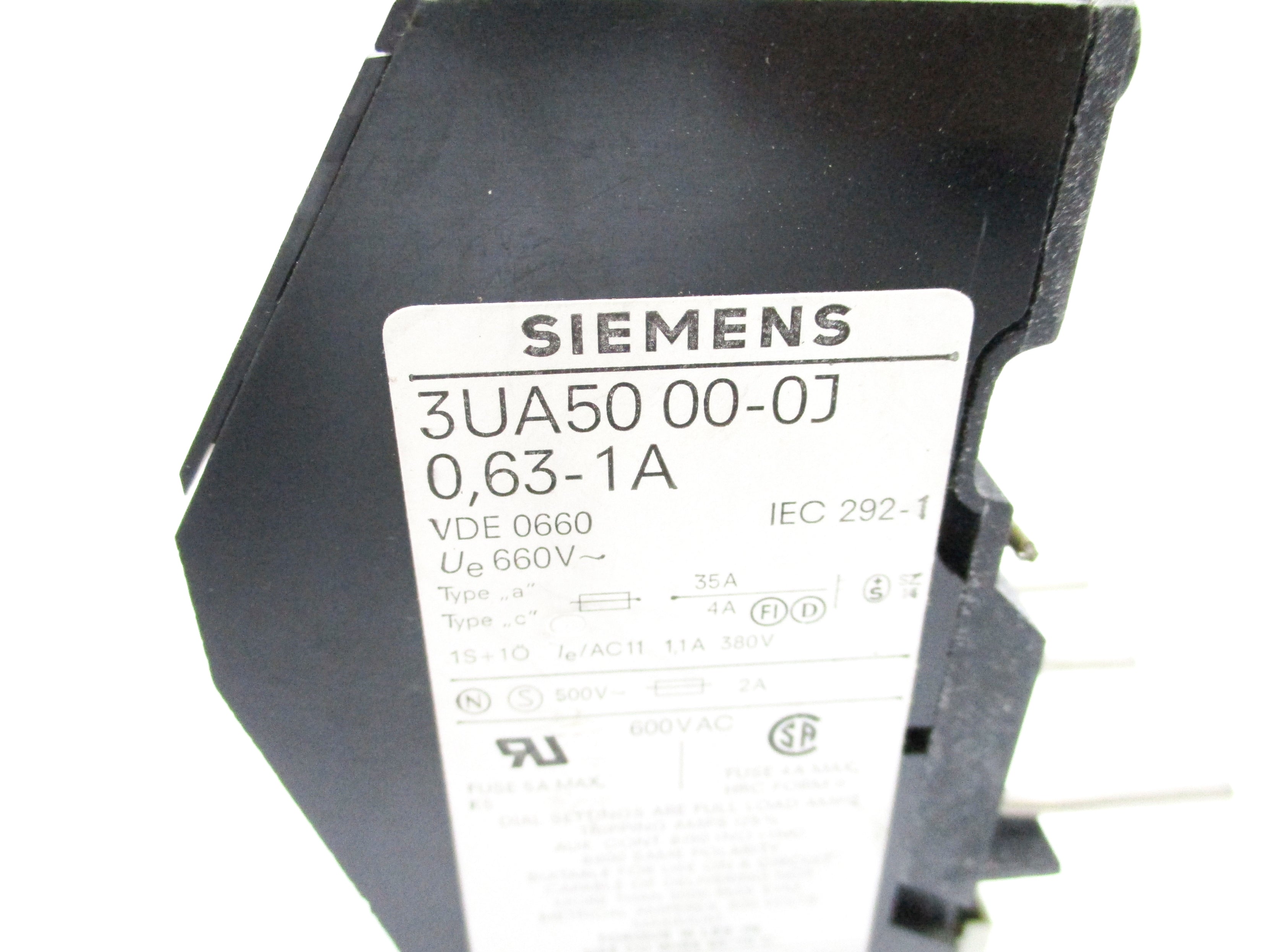 SIEMENS 3UA5000-0J 660V 0.63-1A NSNP